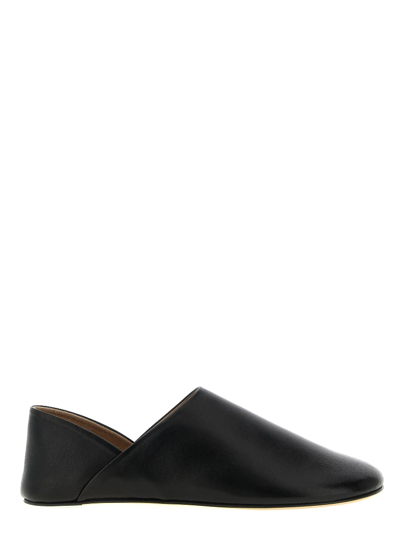 Black Lamb Leather Mules