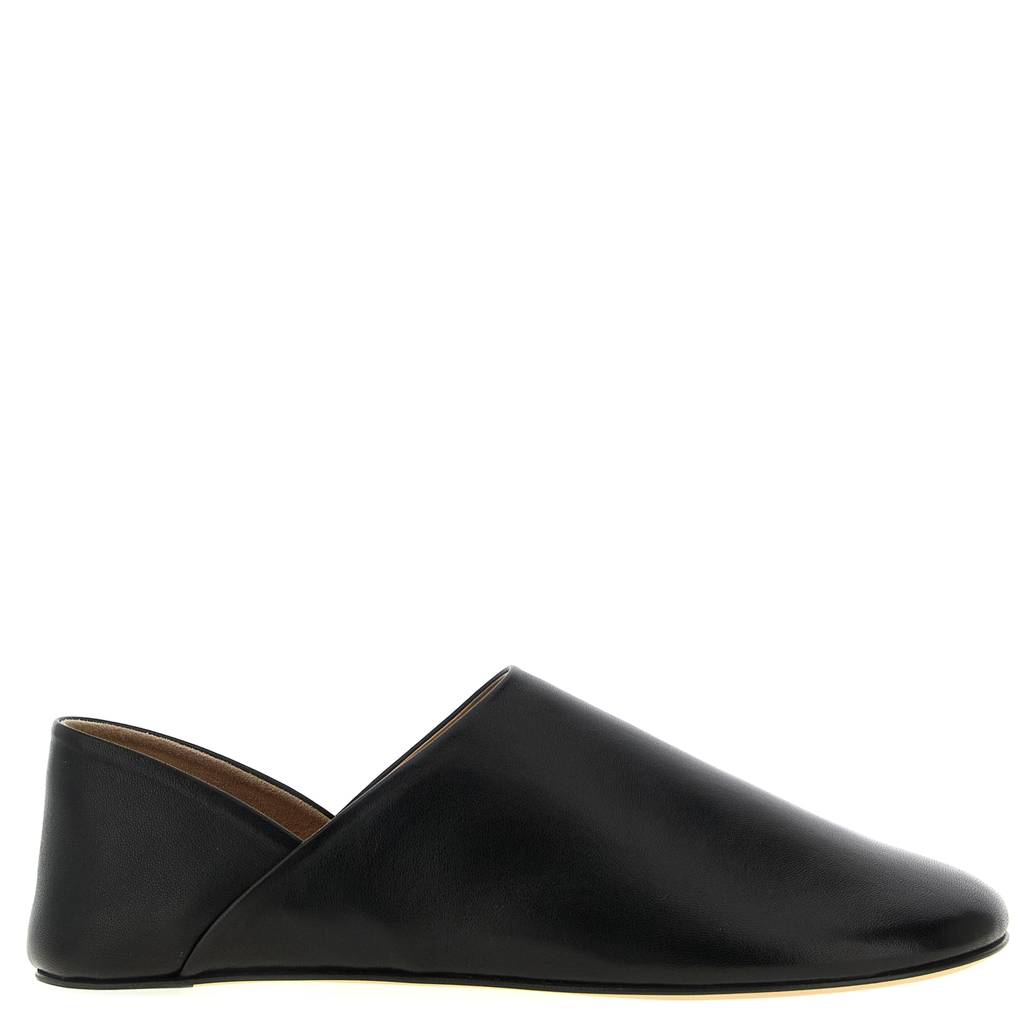 Black Lamb Leather Mules