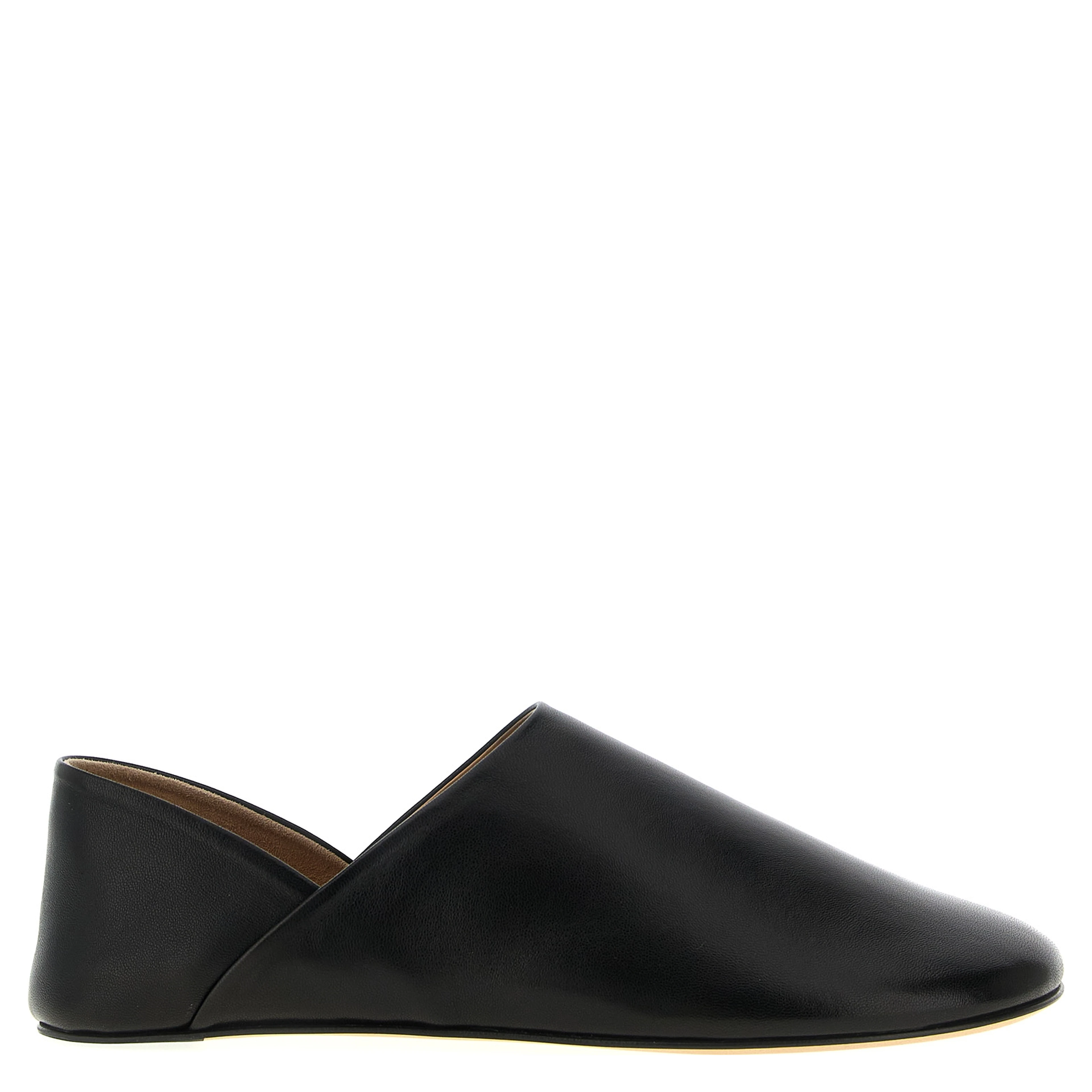 Black Lamb Leather Mules