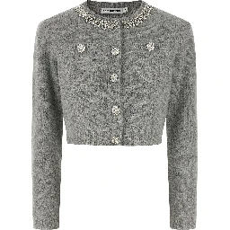 Gray Polyester Cardigan