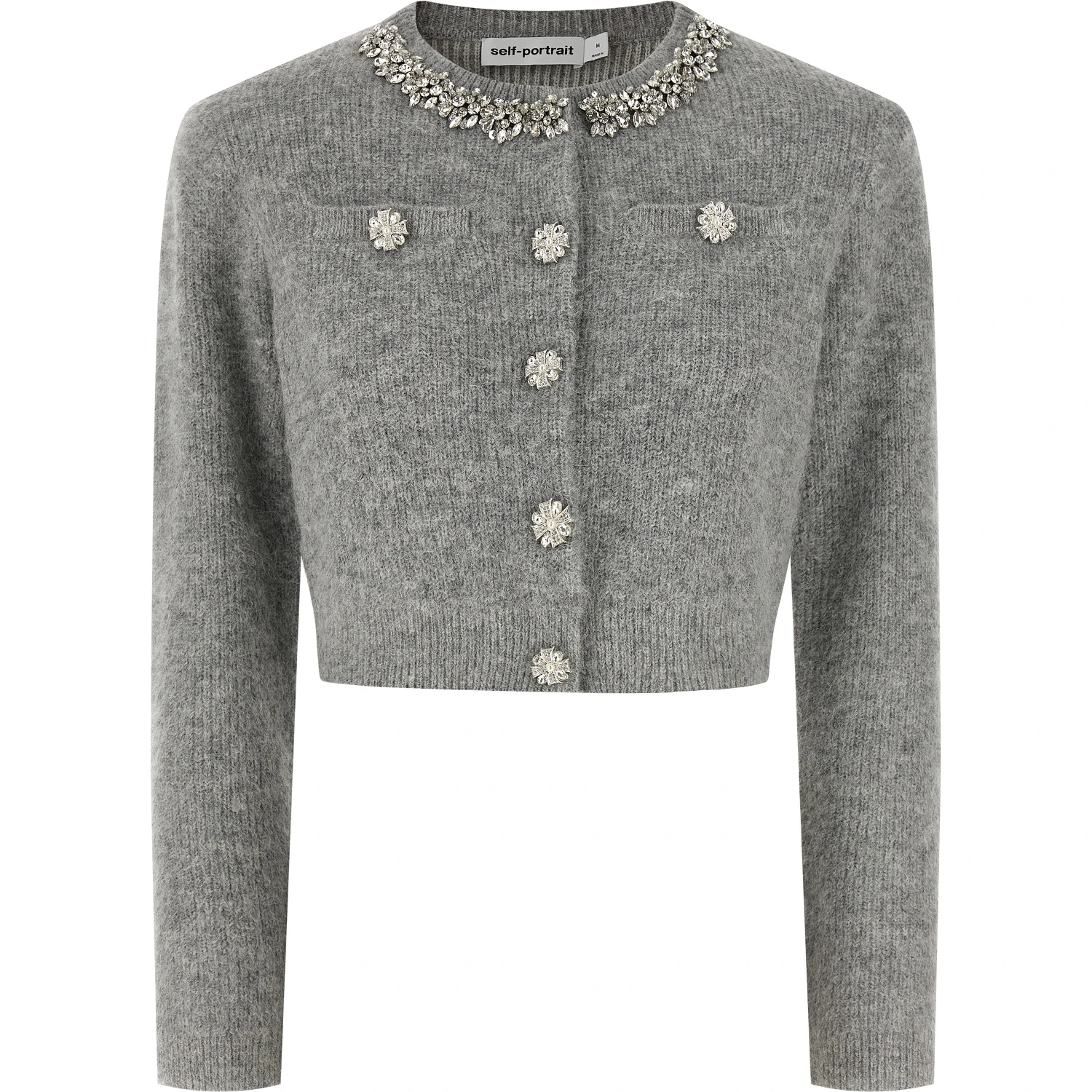 Gray Polyester Cardigan
