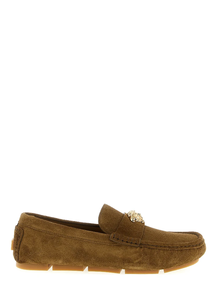 Brown Calfskin Slip-On Loafers