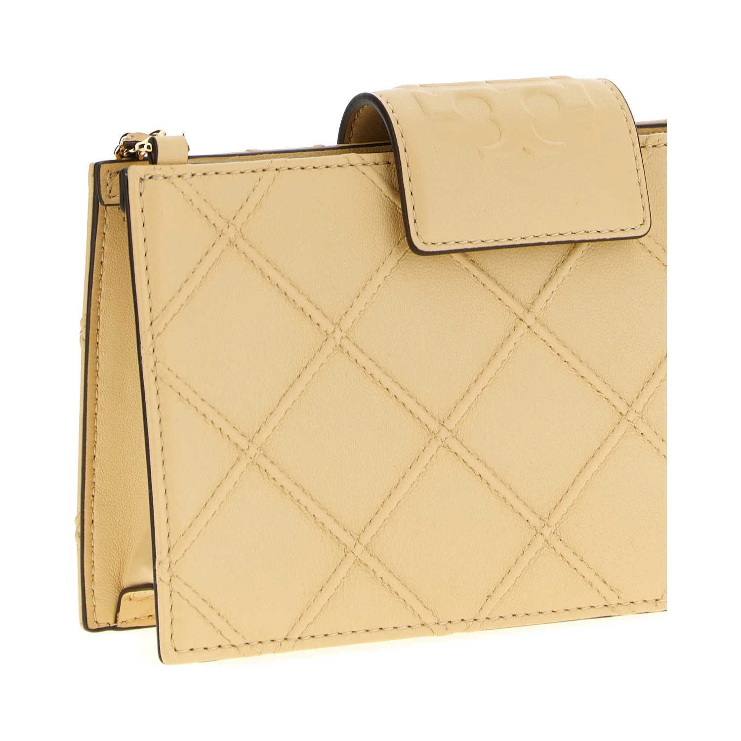 Beige Lamb Leather Cardholder