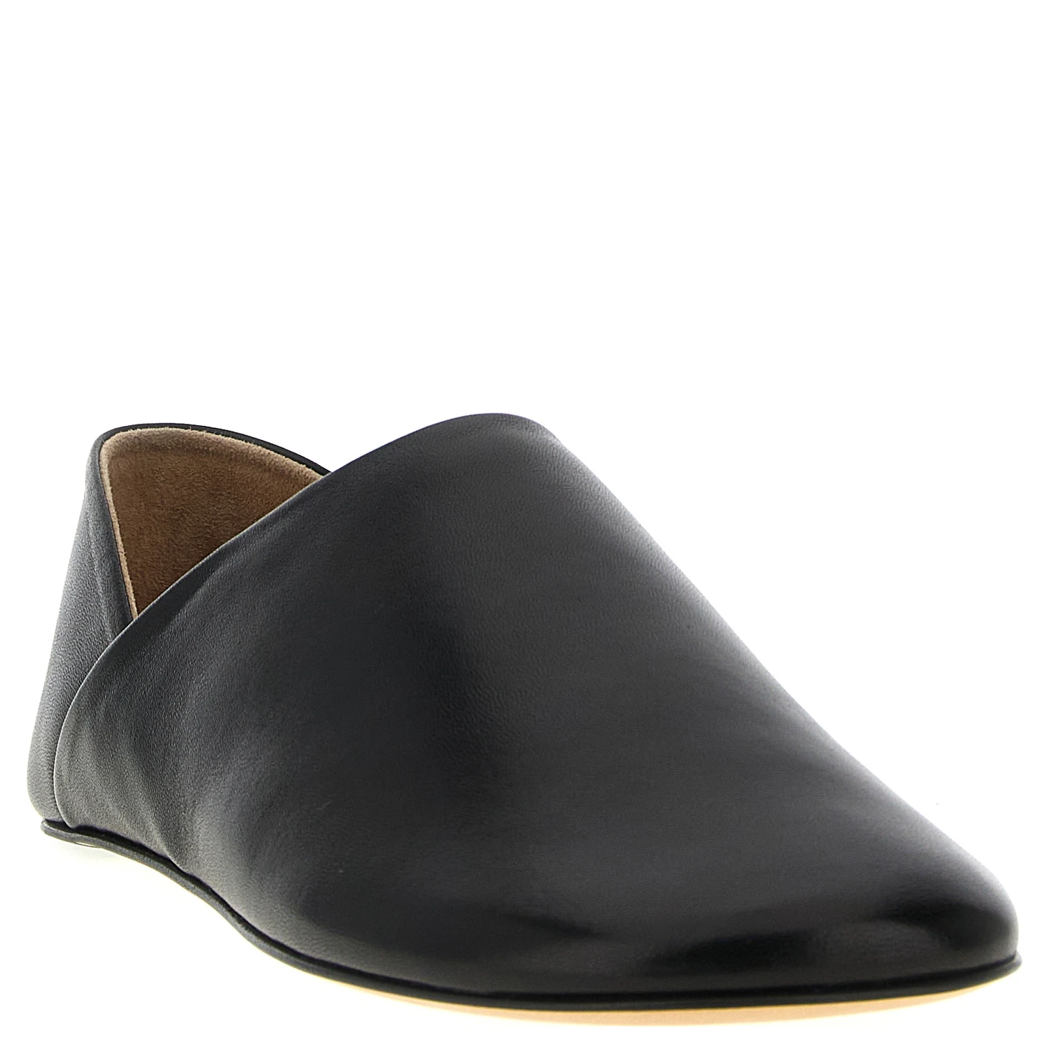 Black Lamb Leather Mules
