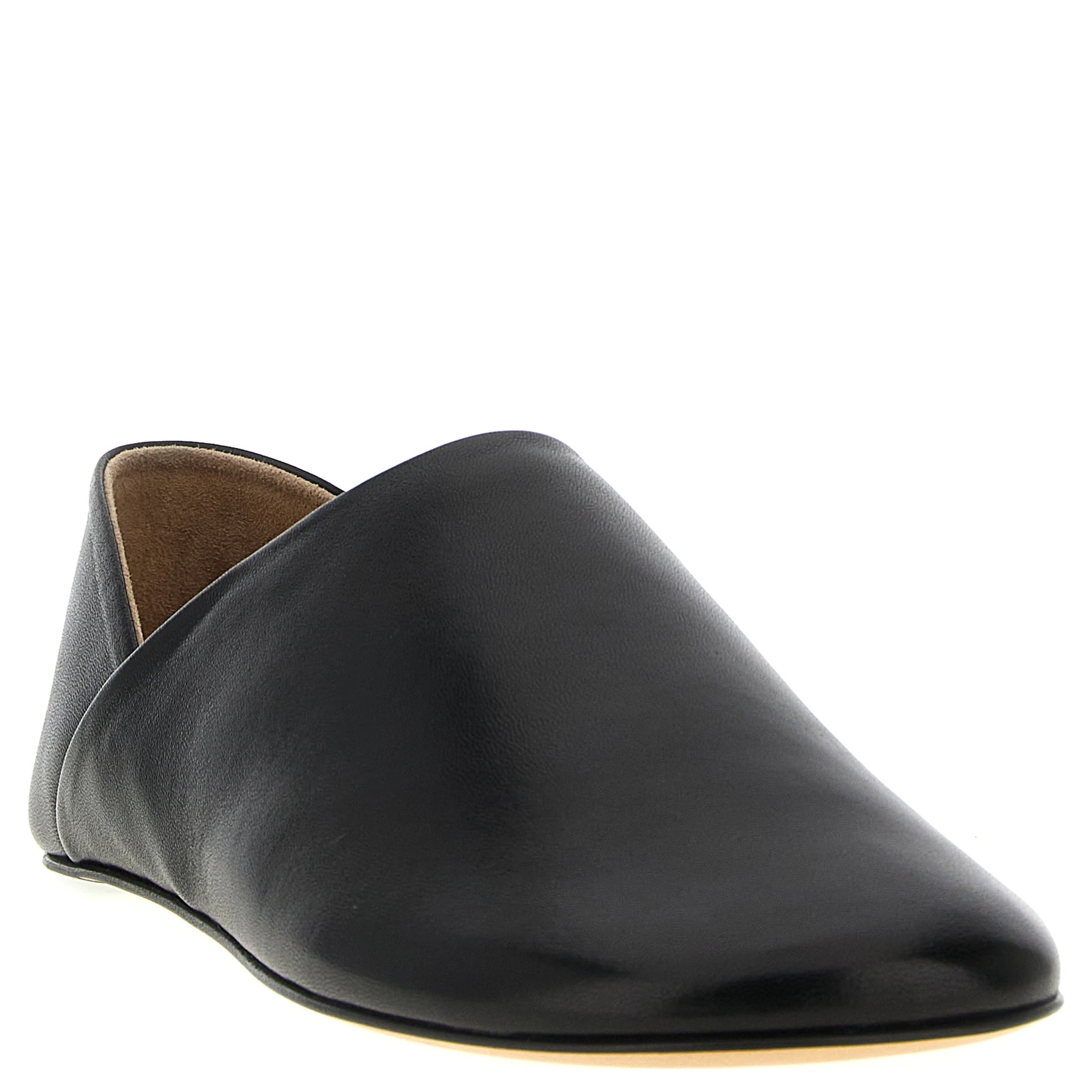 Black Lamb Leather Mules