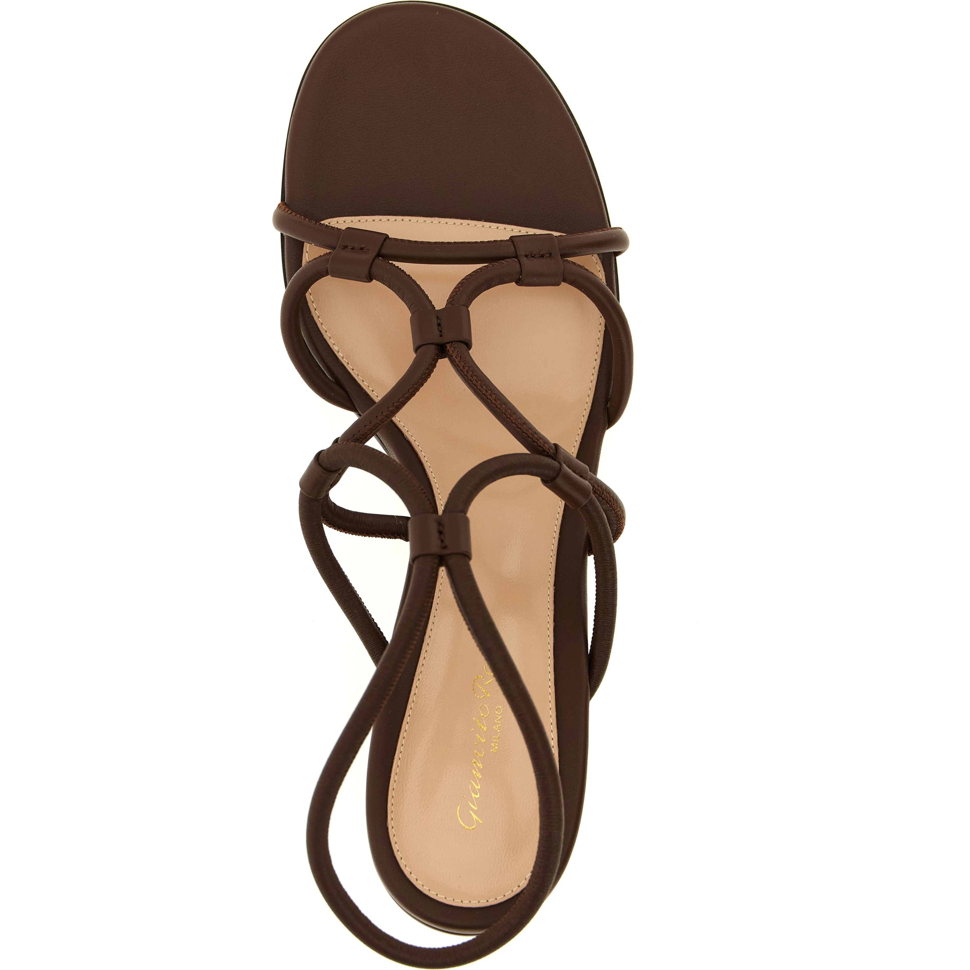 Brown Lamb Leather Platform Sandals