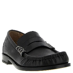 Black Calfskin Slip-On Loafers