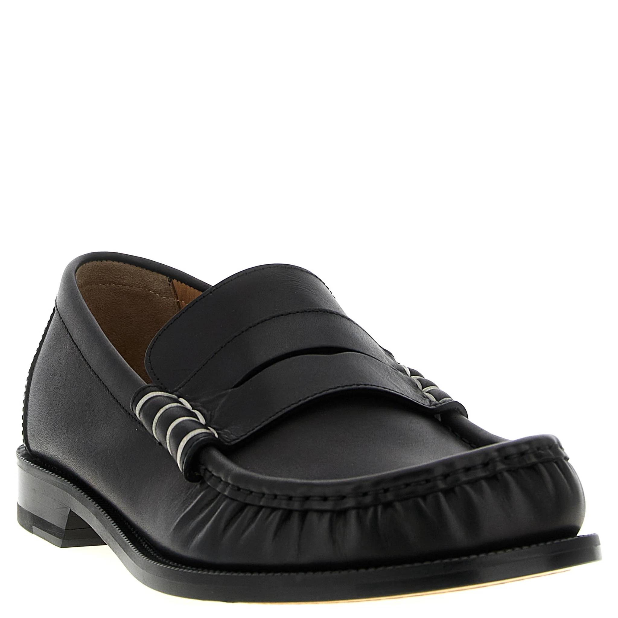 Black Calfskin Slip-On Loafers