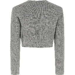 Gray Polyester Cardigan