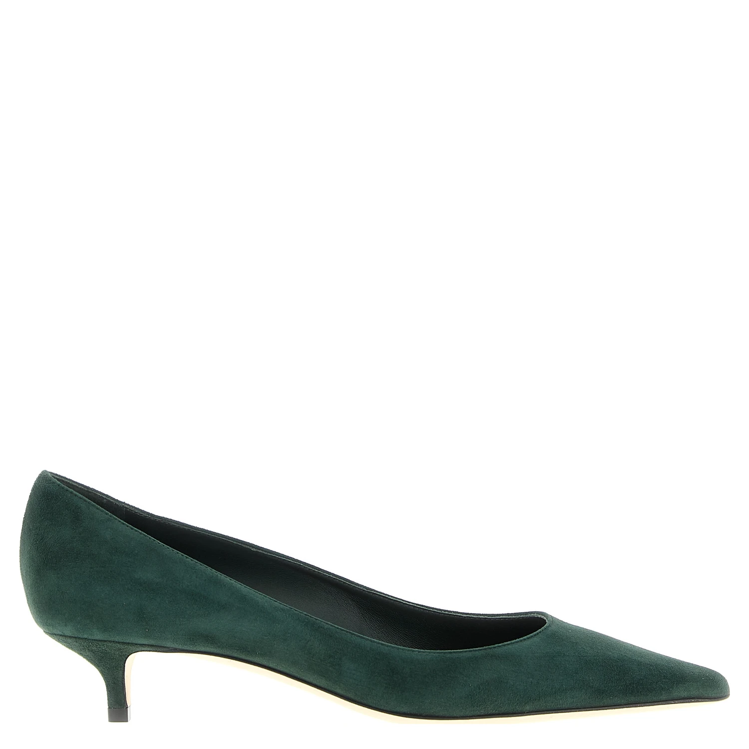 Bicolor Leather Mid Heel Pumps