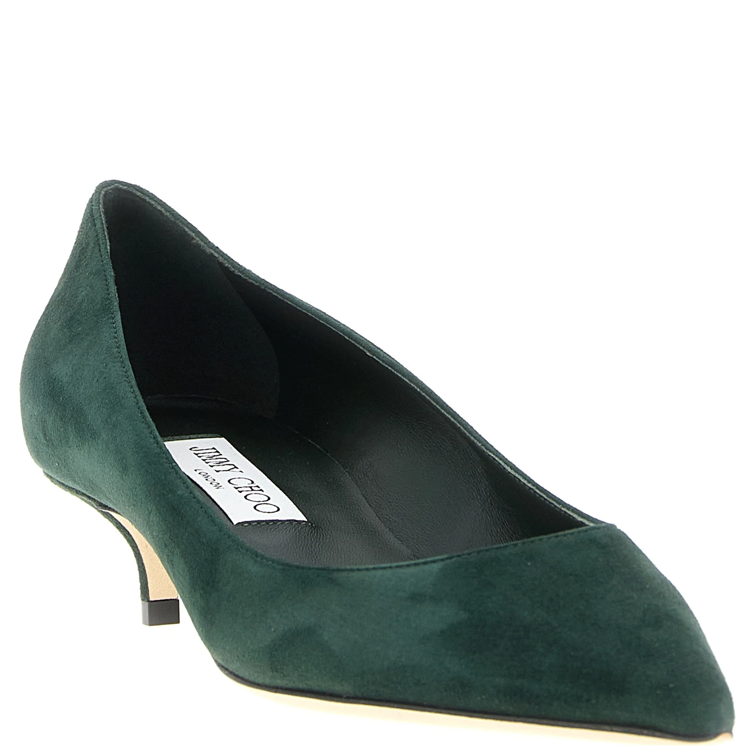 Bicolor Leather Mid Heel Pumps
