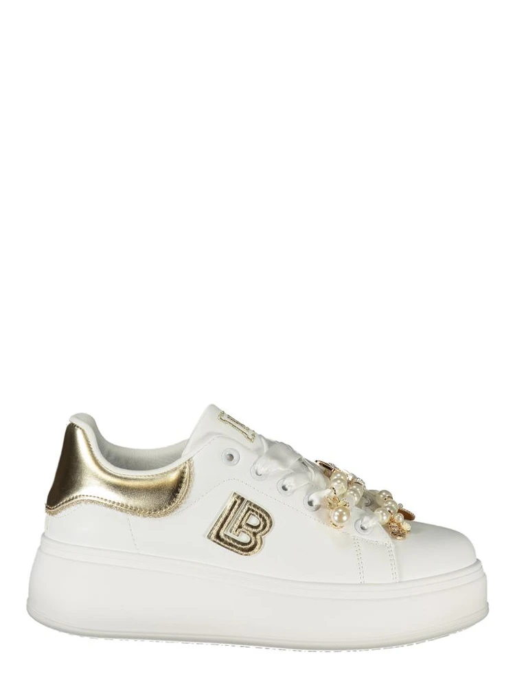 White Polyester Women Sneaker