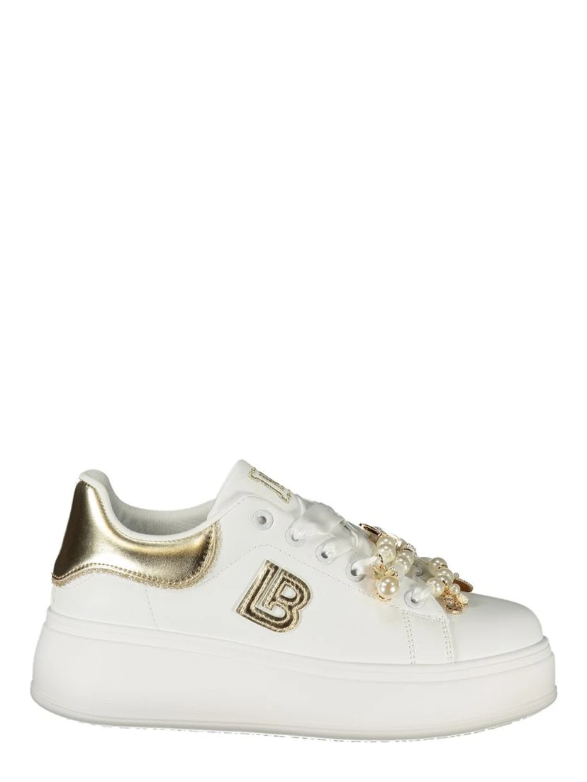 White Polyester Women Sneaker