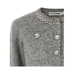Gray Polyester Cardigan