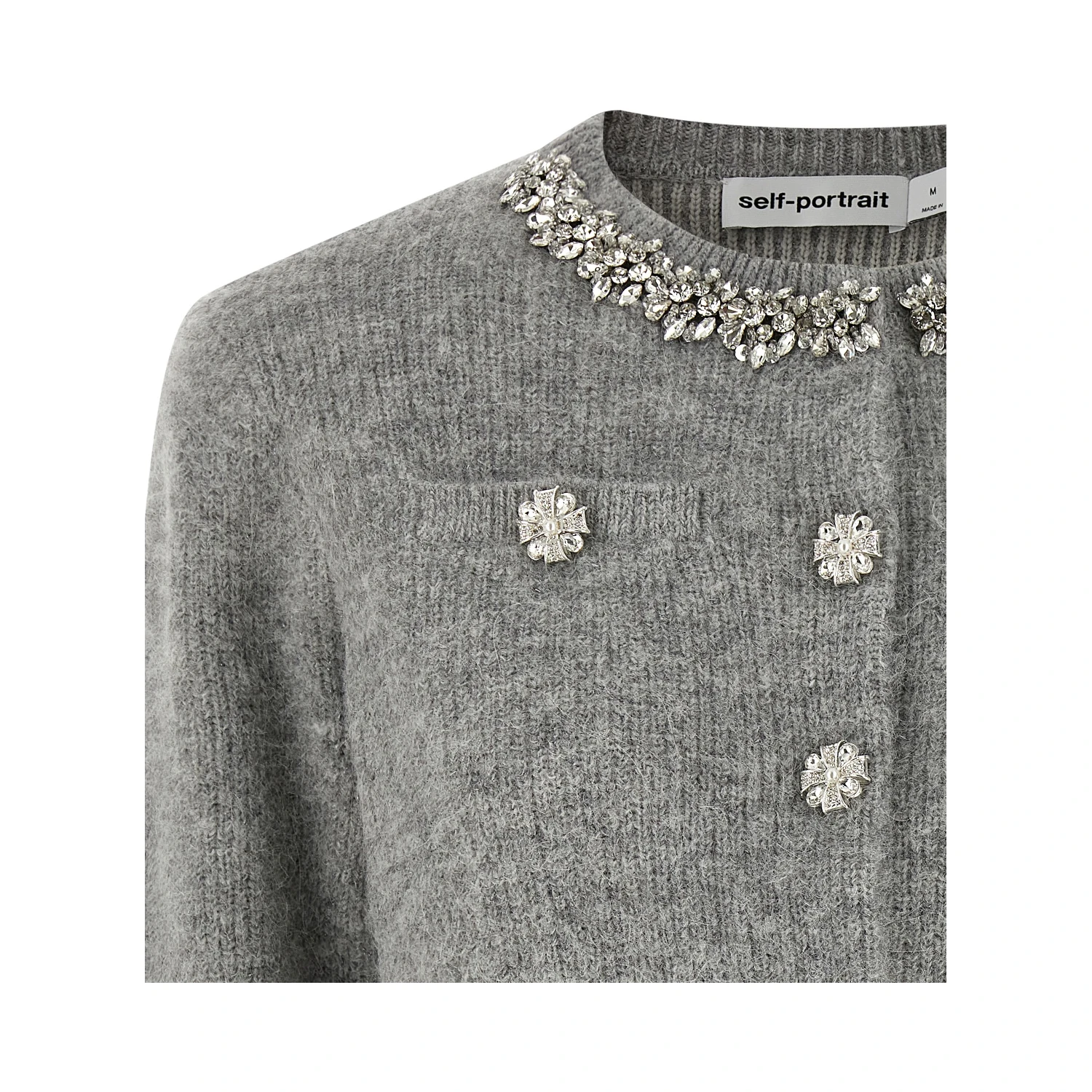 Gray Polyester Cardigan