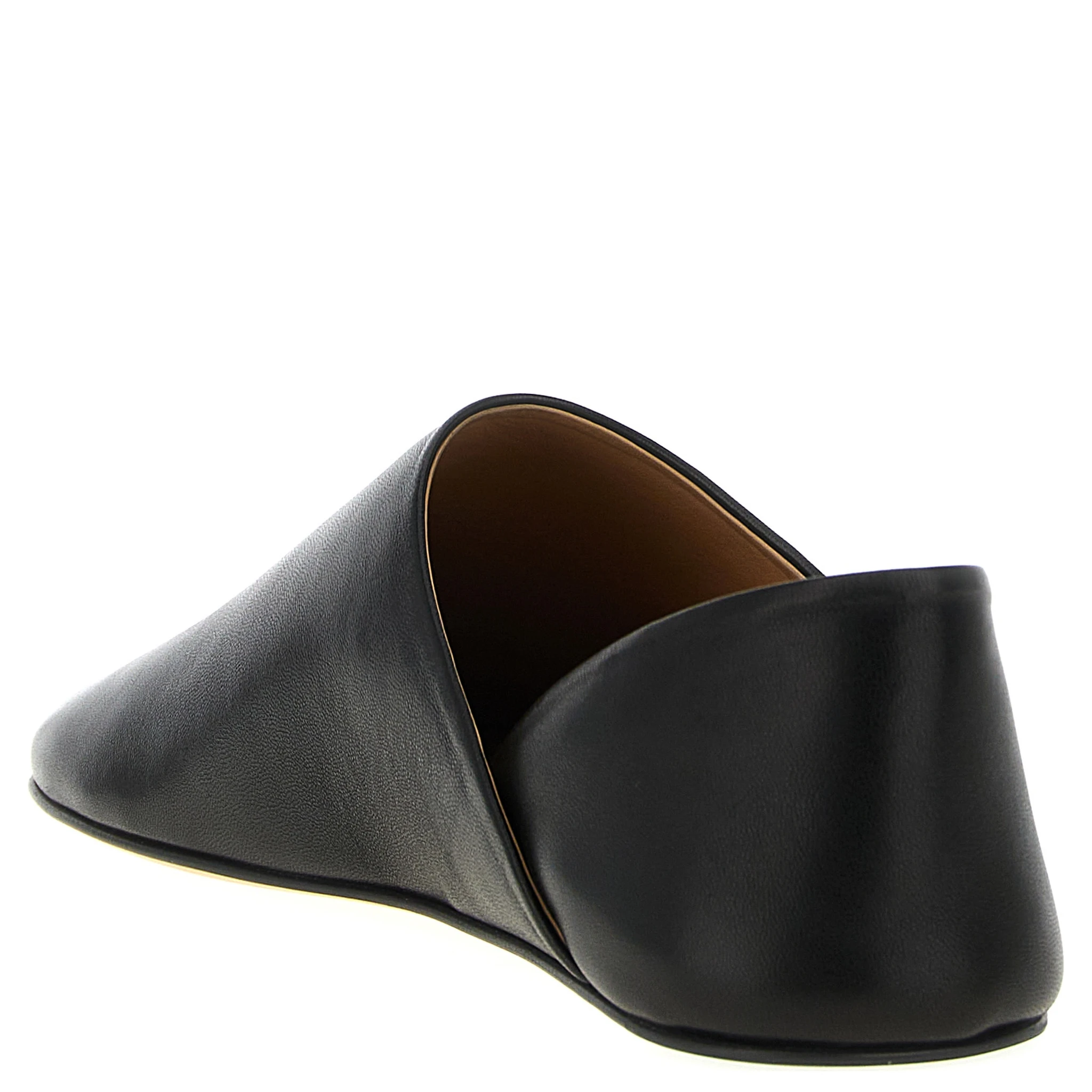 Black Lamb Leather Mules