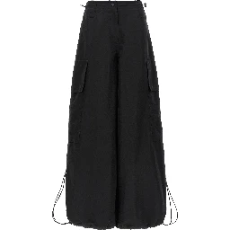 Black Polyamide Casual Pants