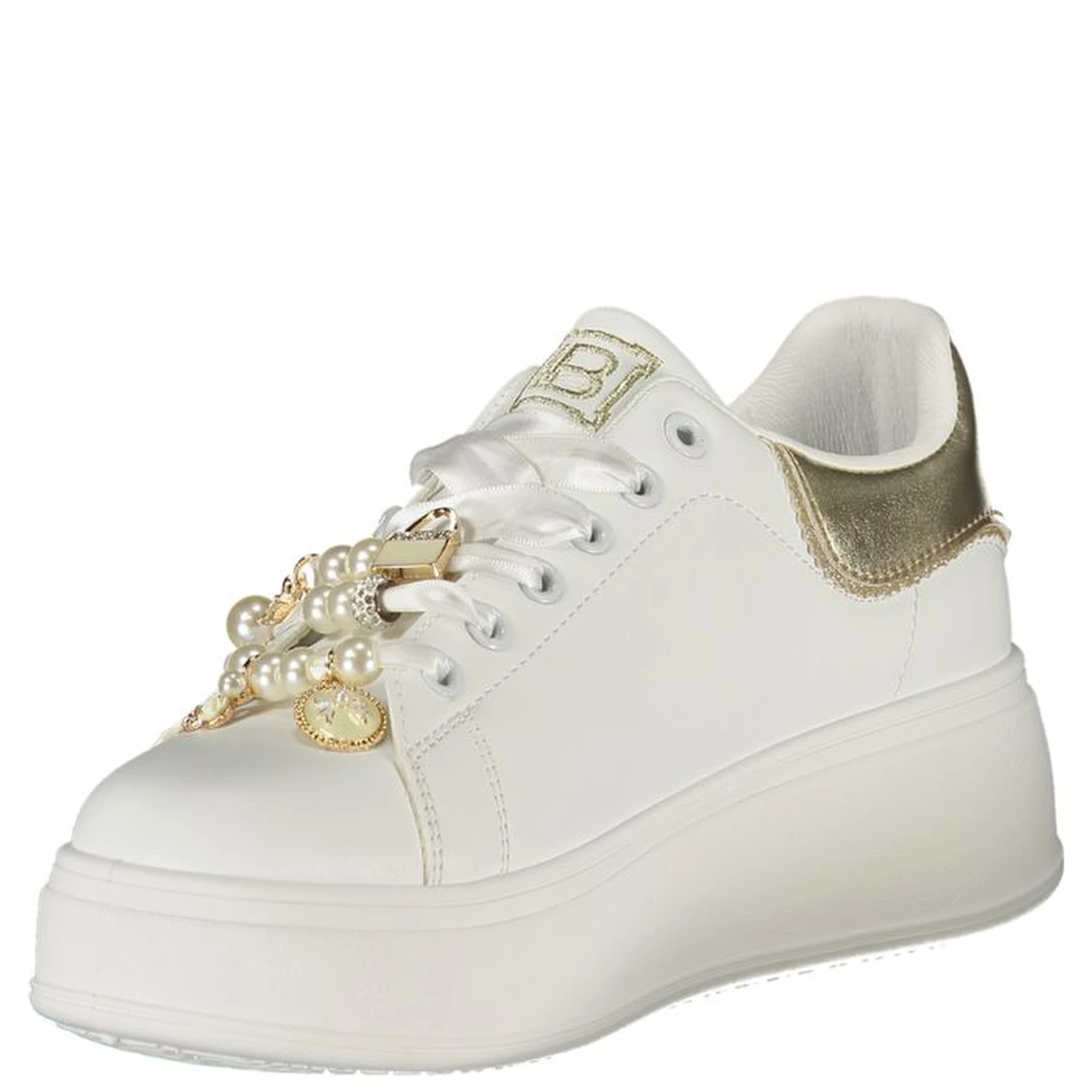 White Polyester Women Sneaker