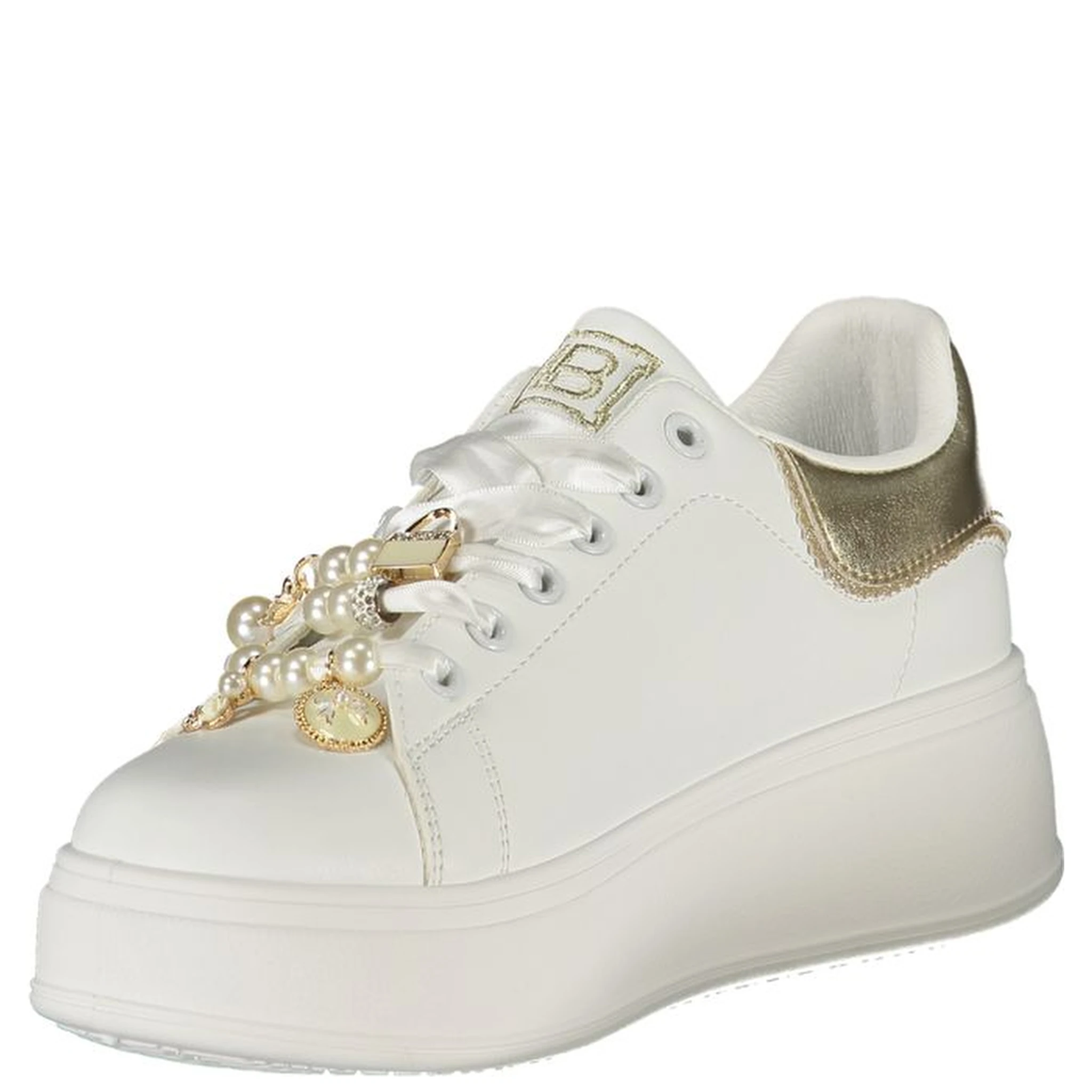 White Polyester Women Sneaker