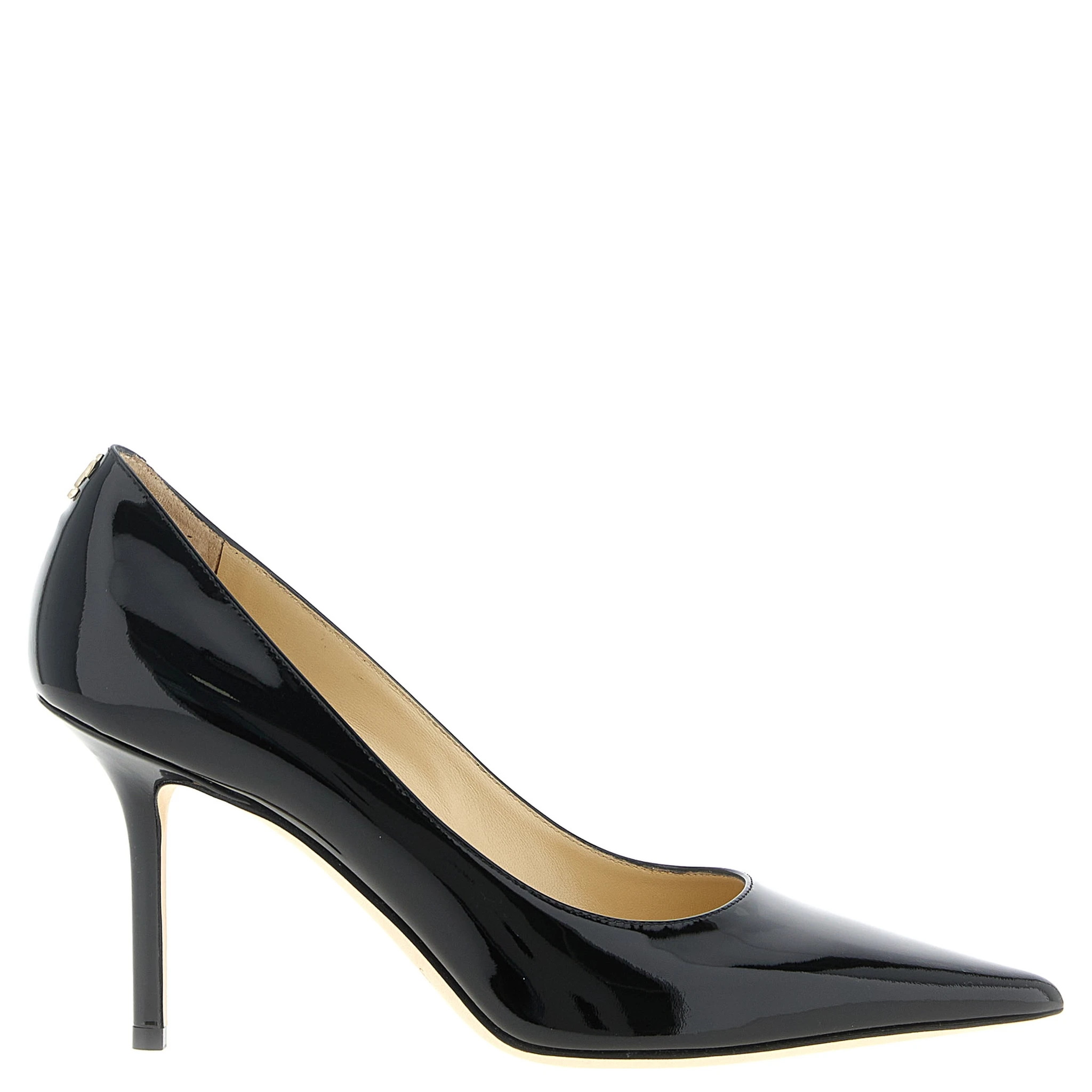Black Leather High Heel Pumps