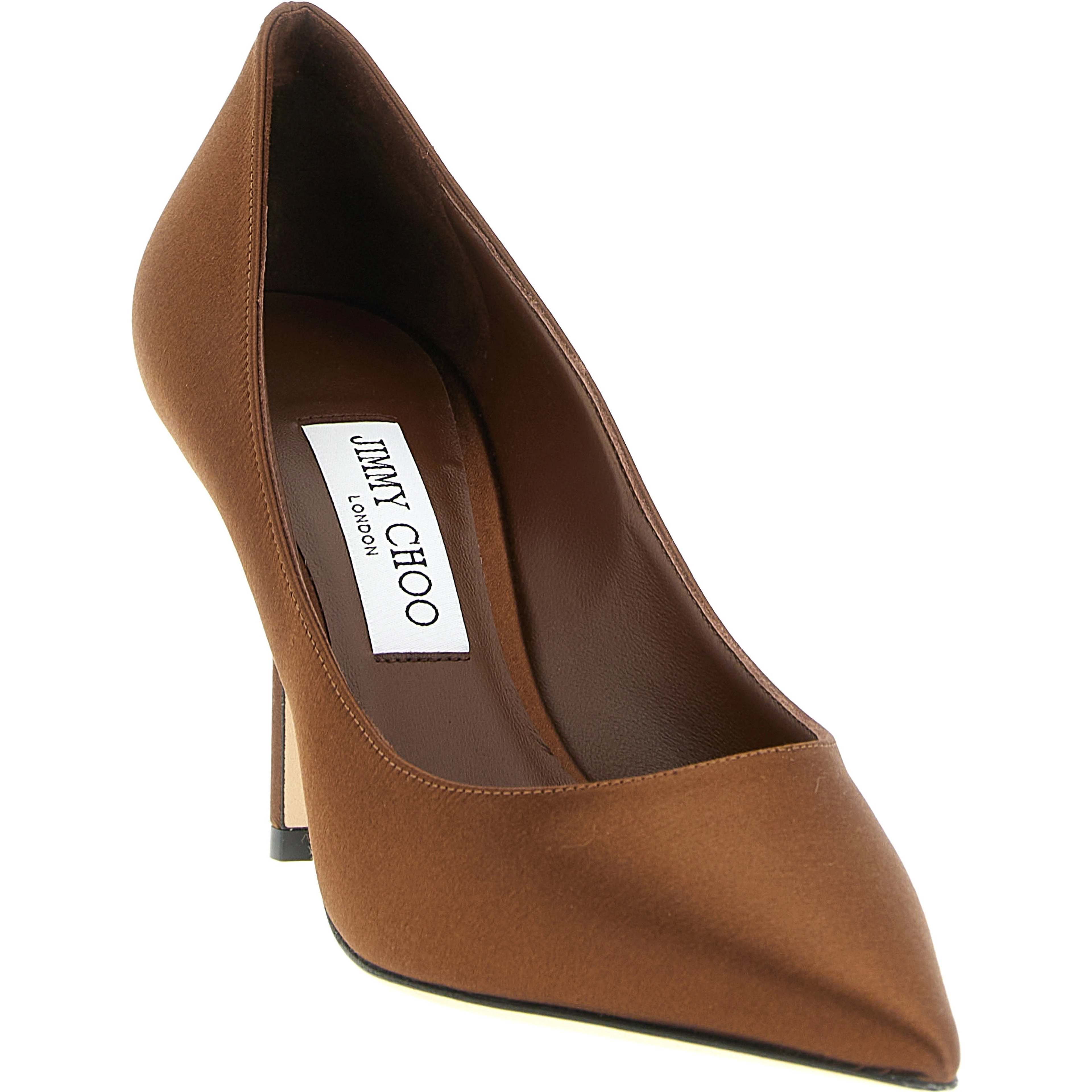 Brown Tencel High Heel Pumps