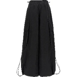 Black Polyamide Casual Pants