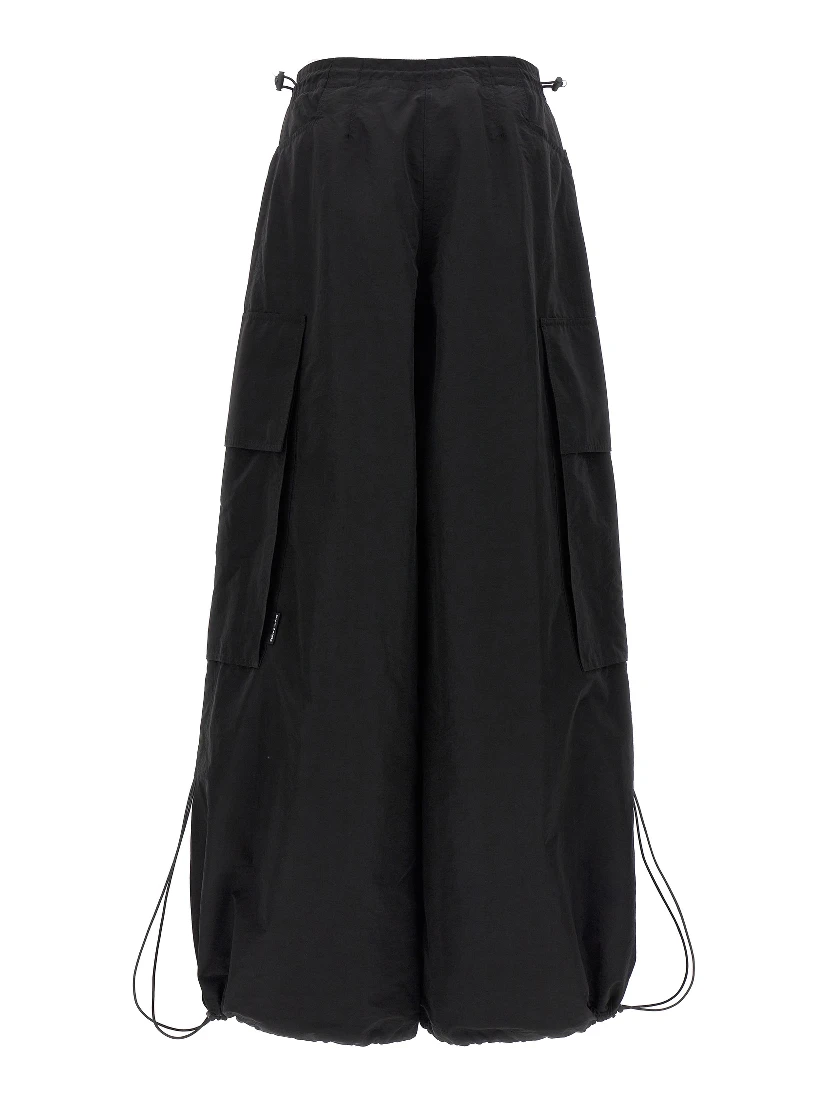 Black Polyamide Casual Pants