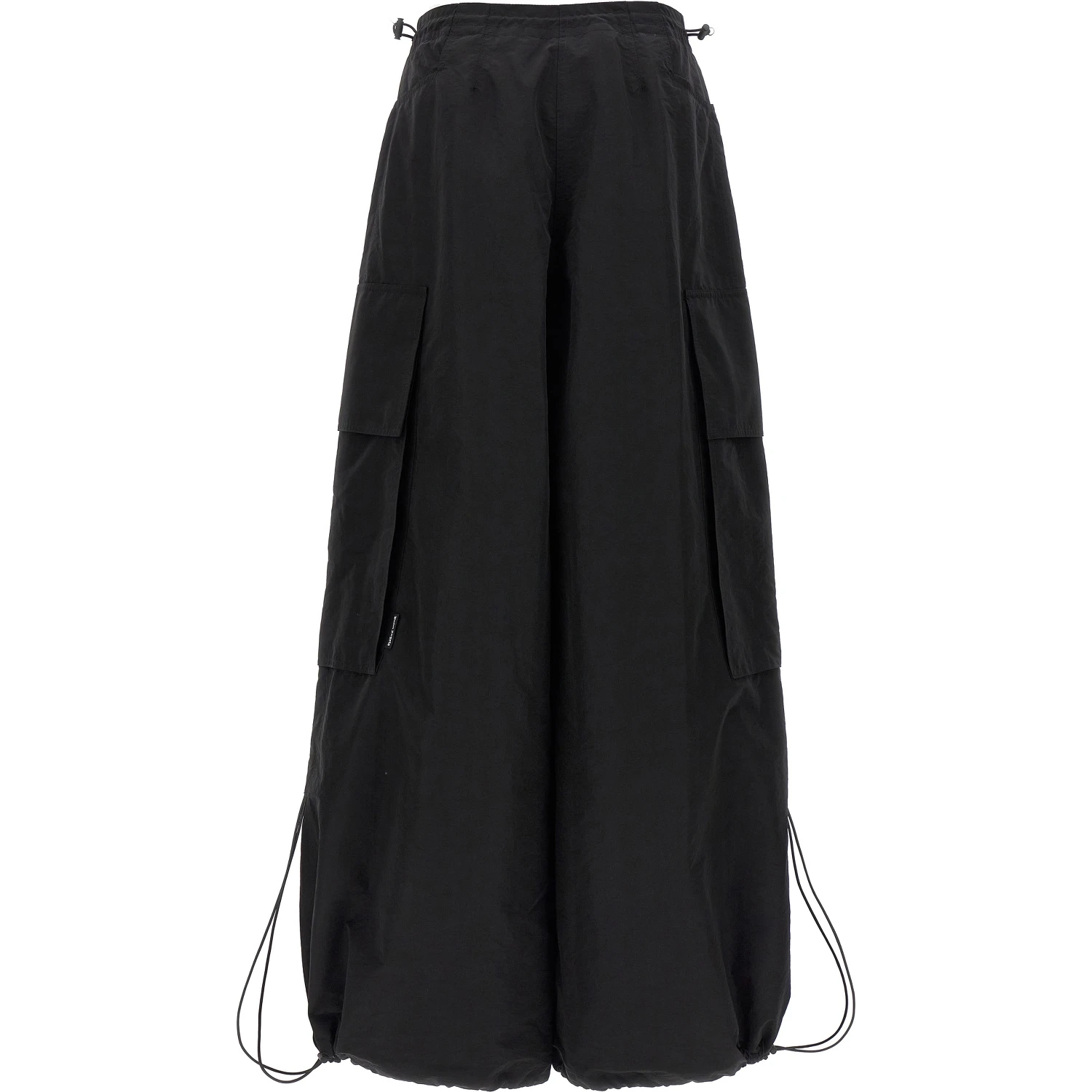 Black Polyamide Casual Pants