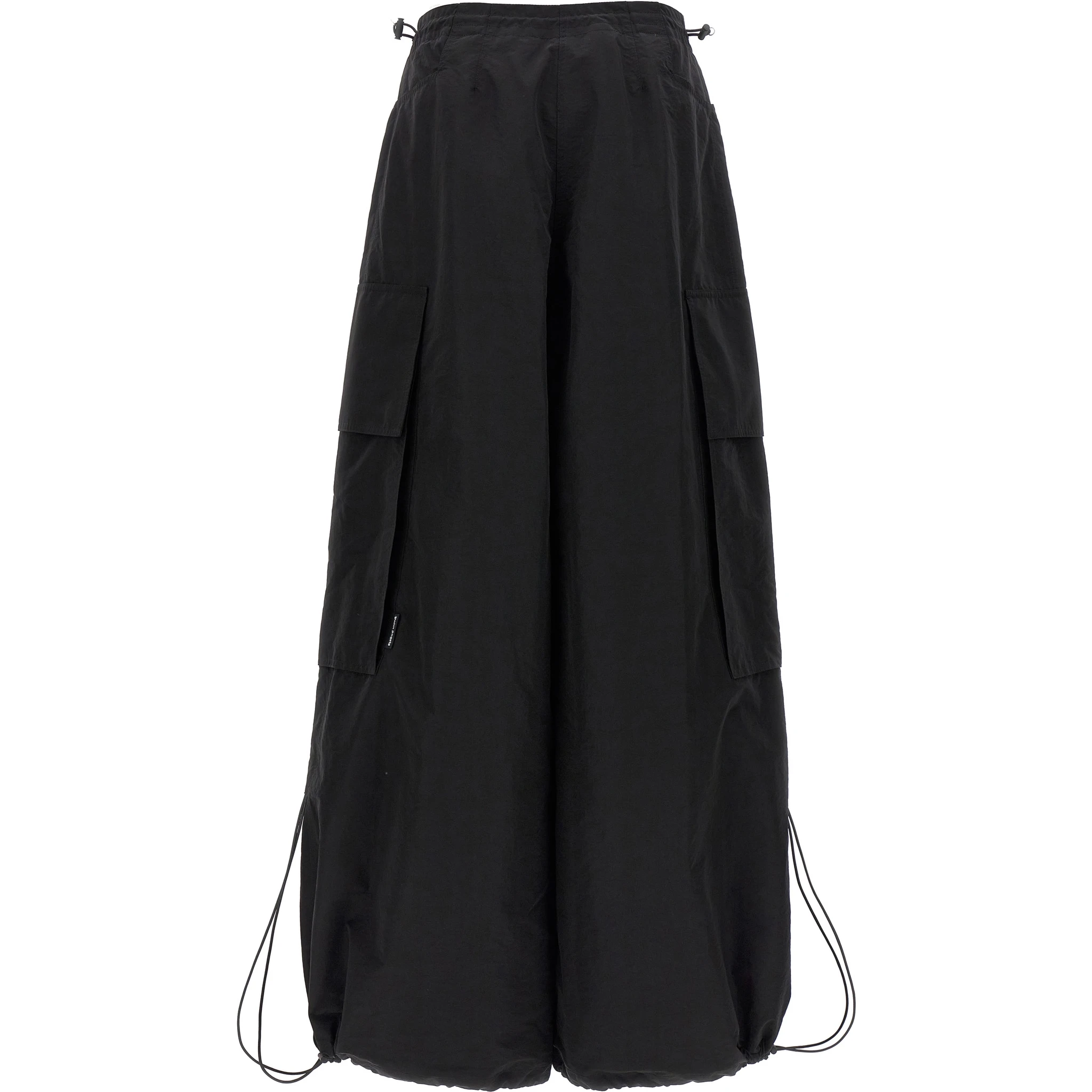 Black Polyamide Casual Pants