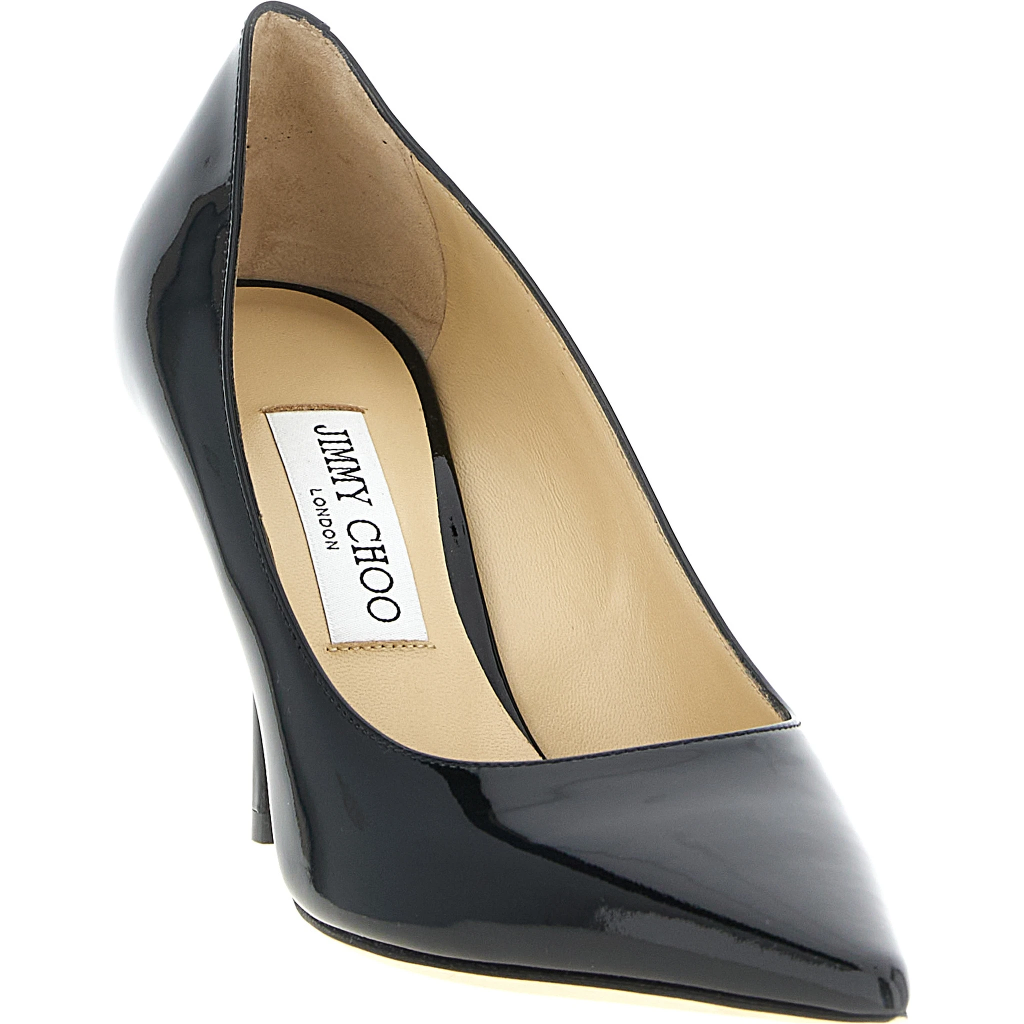 Black Leather High Heel Pumps