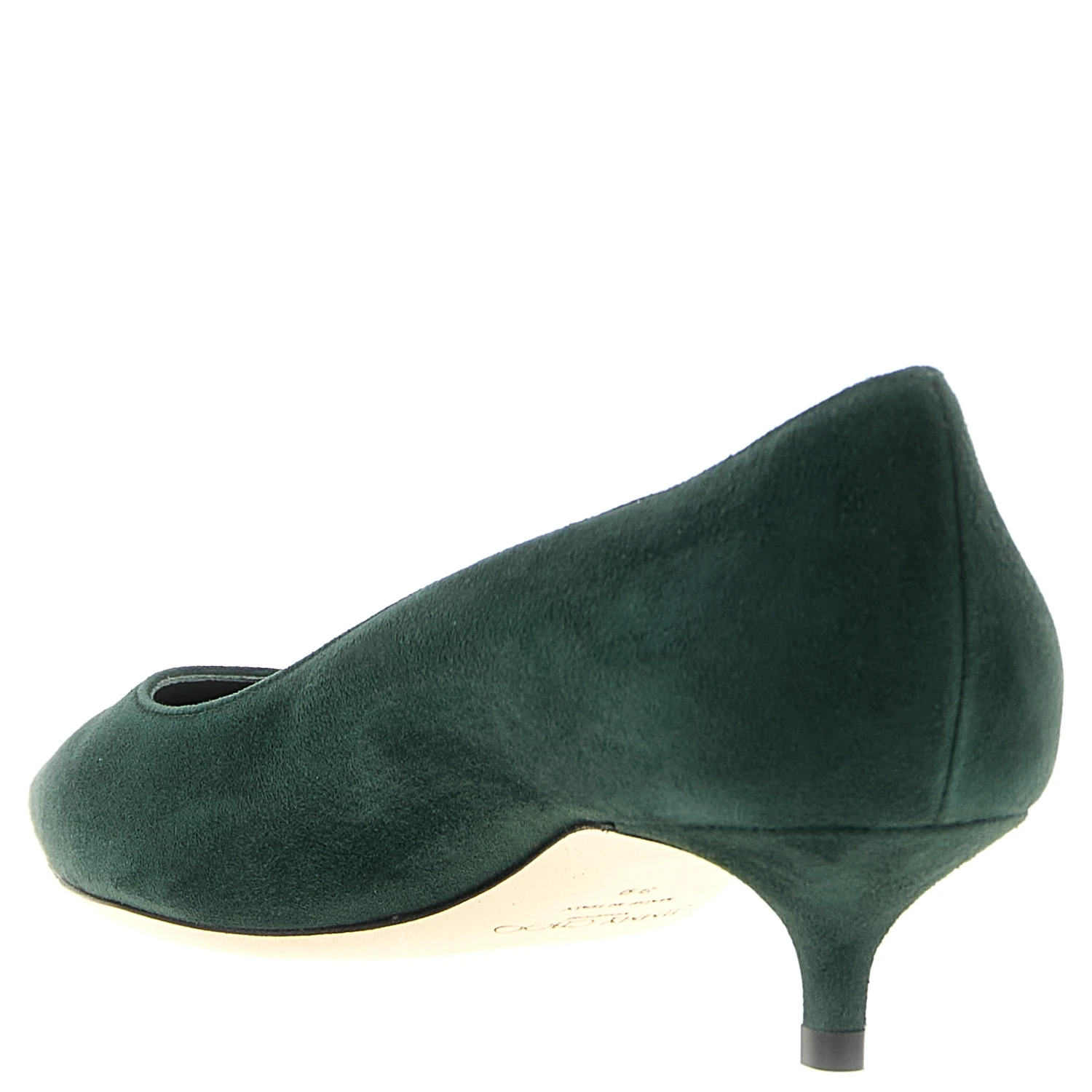 Bicolor Leather Mid Heel Pumps