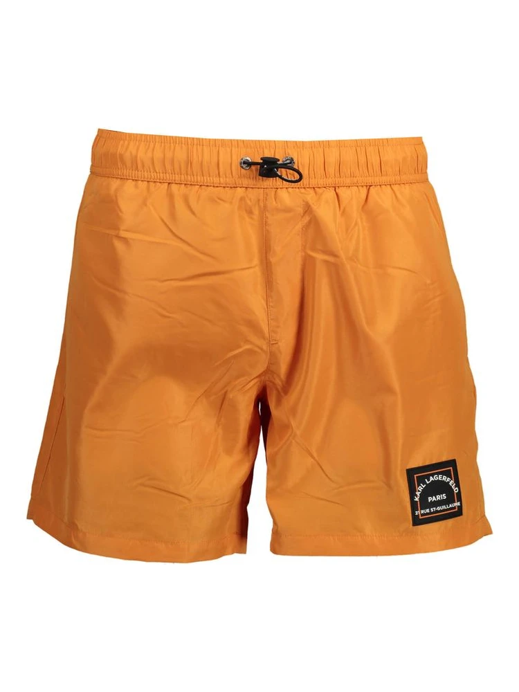 Arancione Polyester Men's Swimwear Boxer