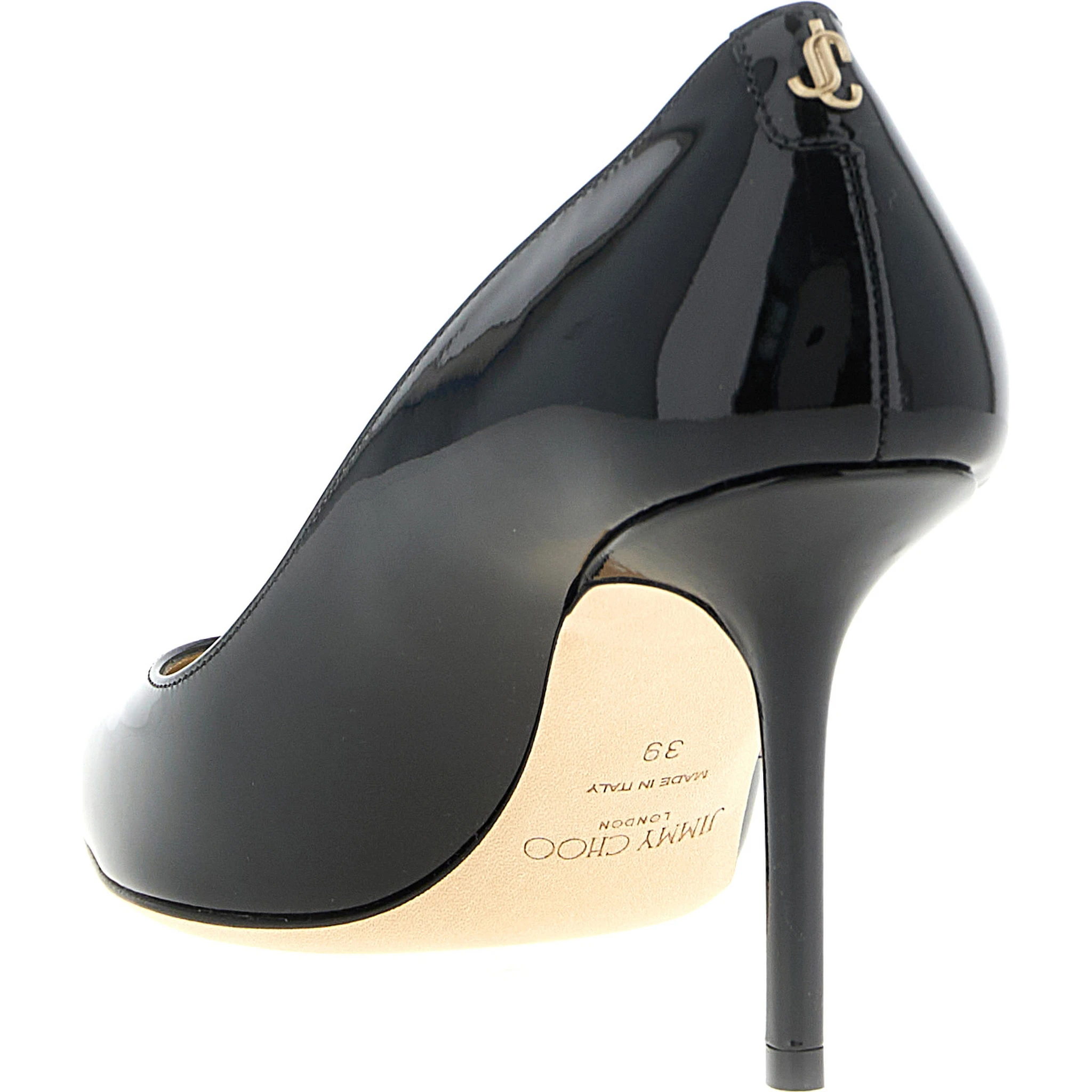 Black Leather High Heel Pumps