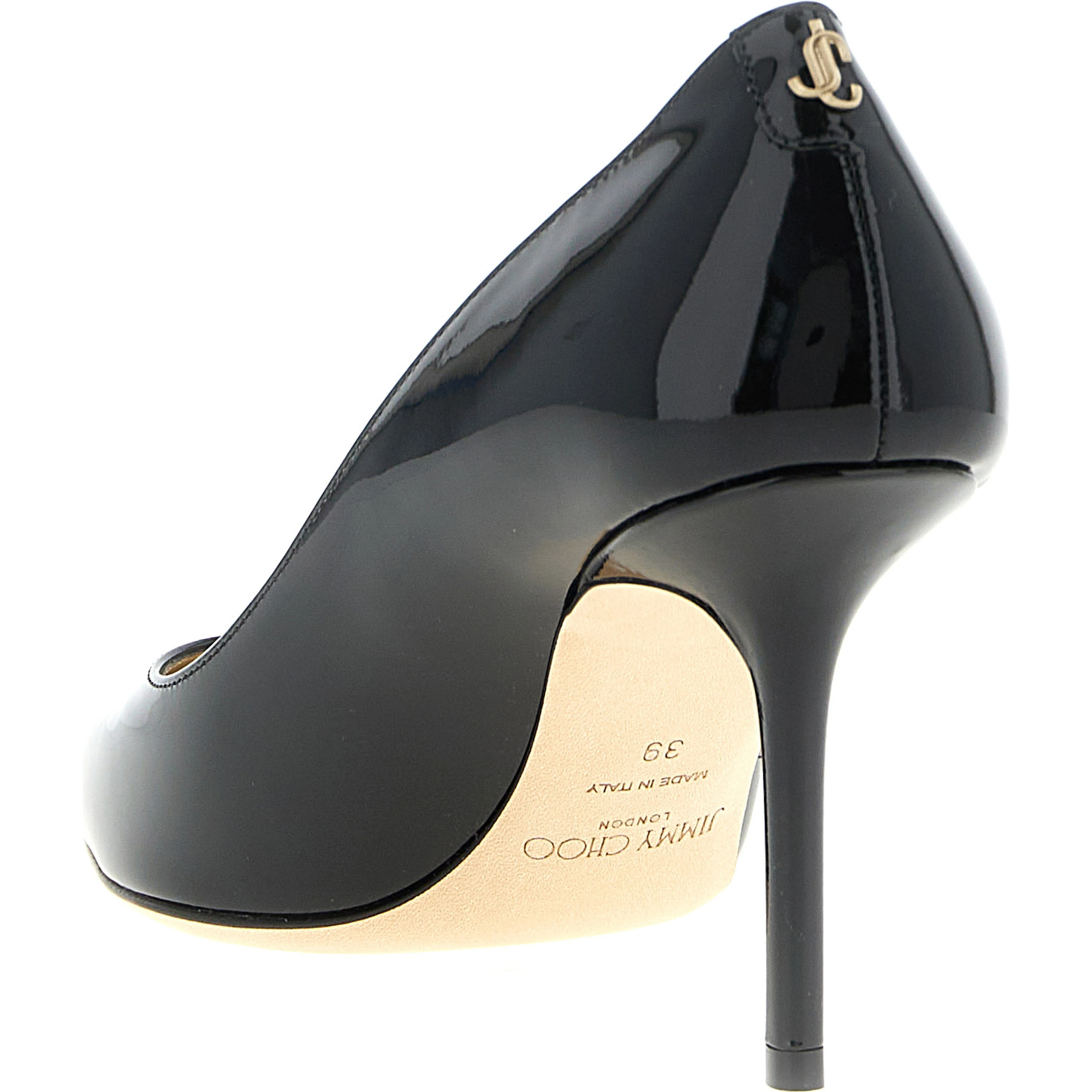 Black Leather High Heel Pumps