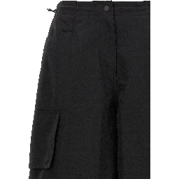 Black Polyamide Casual Pants