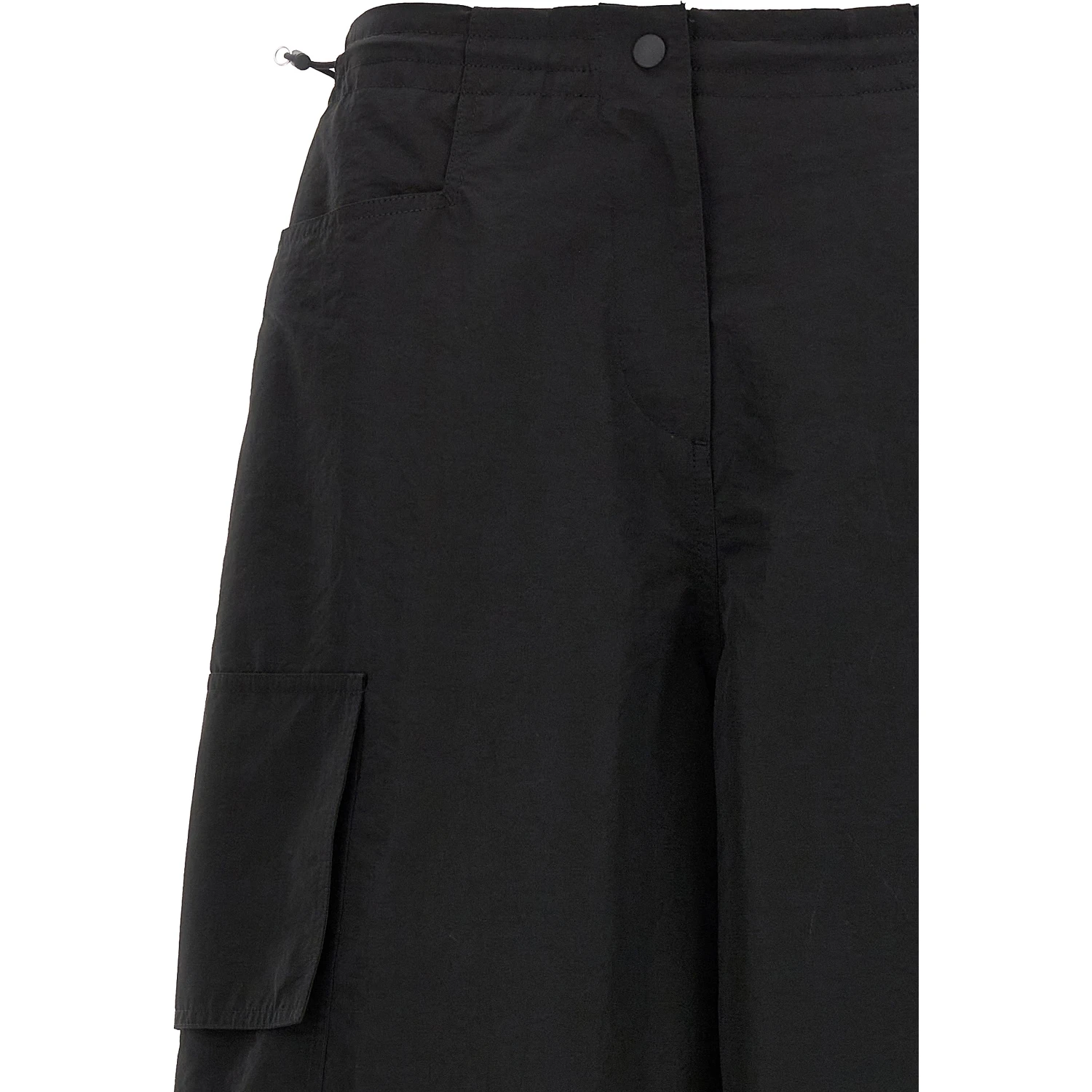 Black Polyamide Casual Pants