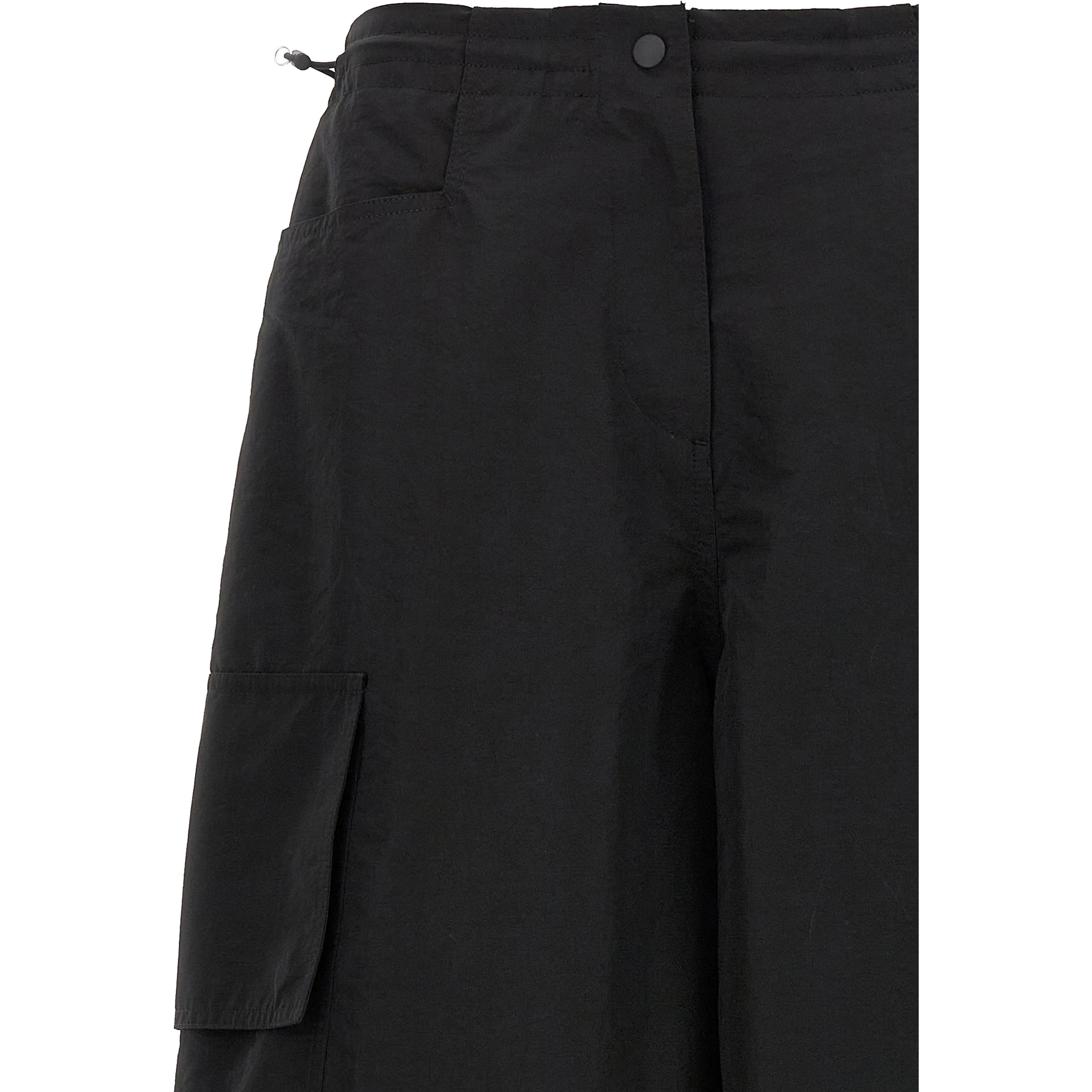 Black Polyamide Casual Pants