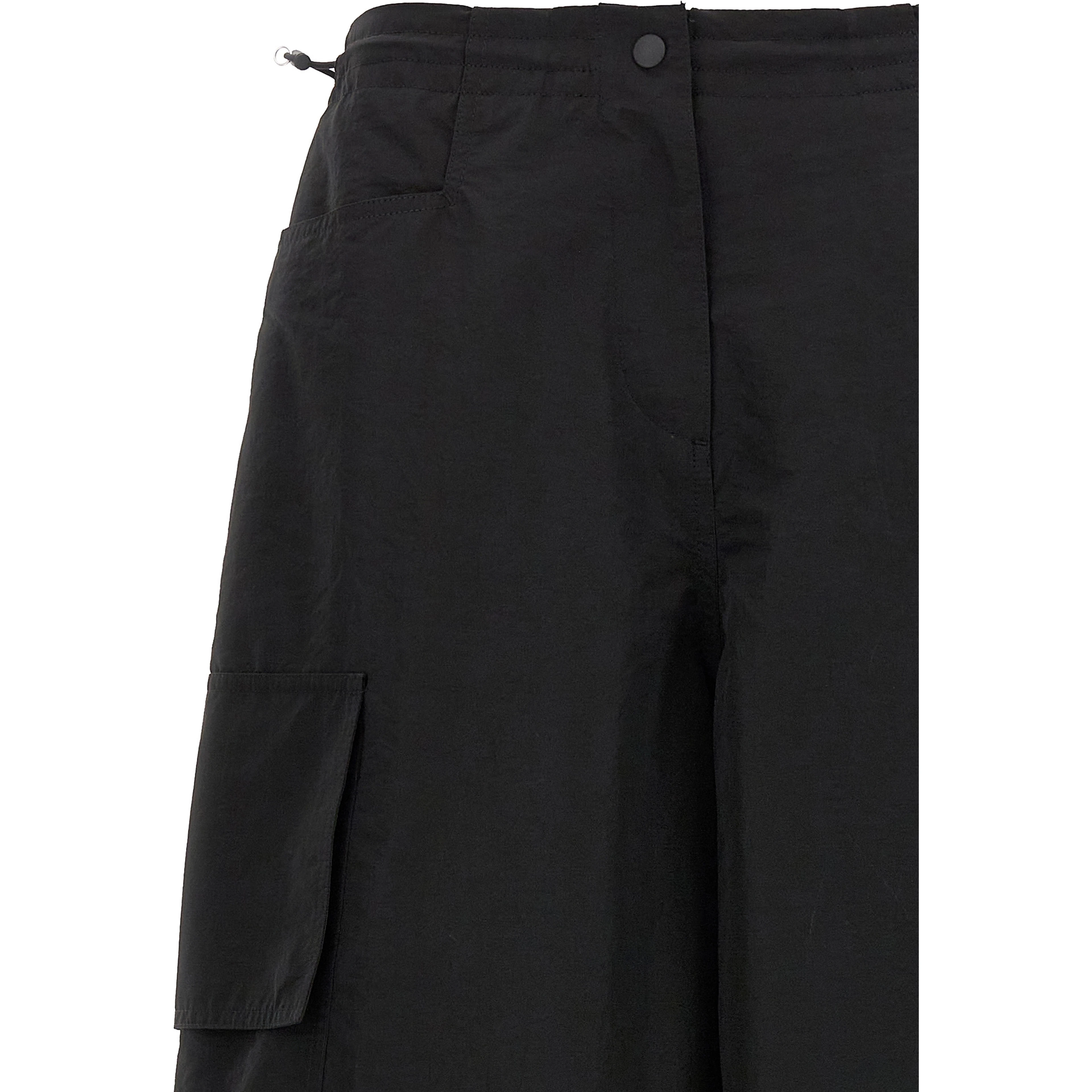 Black Polyamide Casual Pants