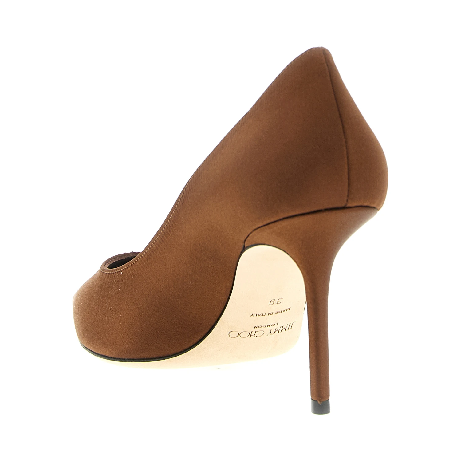 Brown Tencel High Heel Pumps