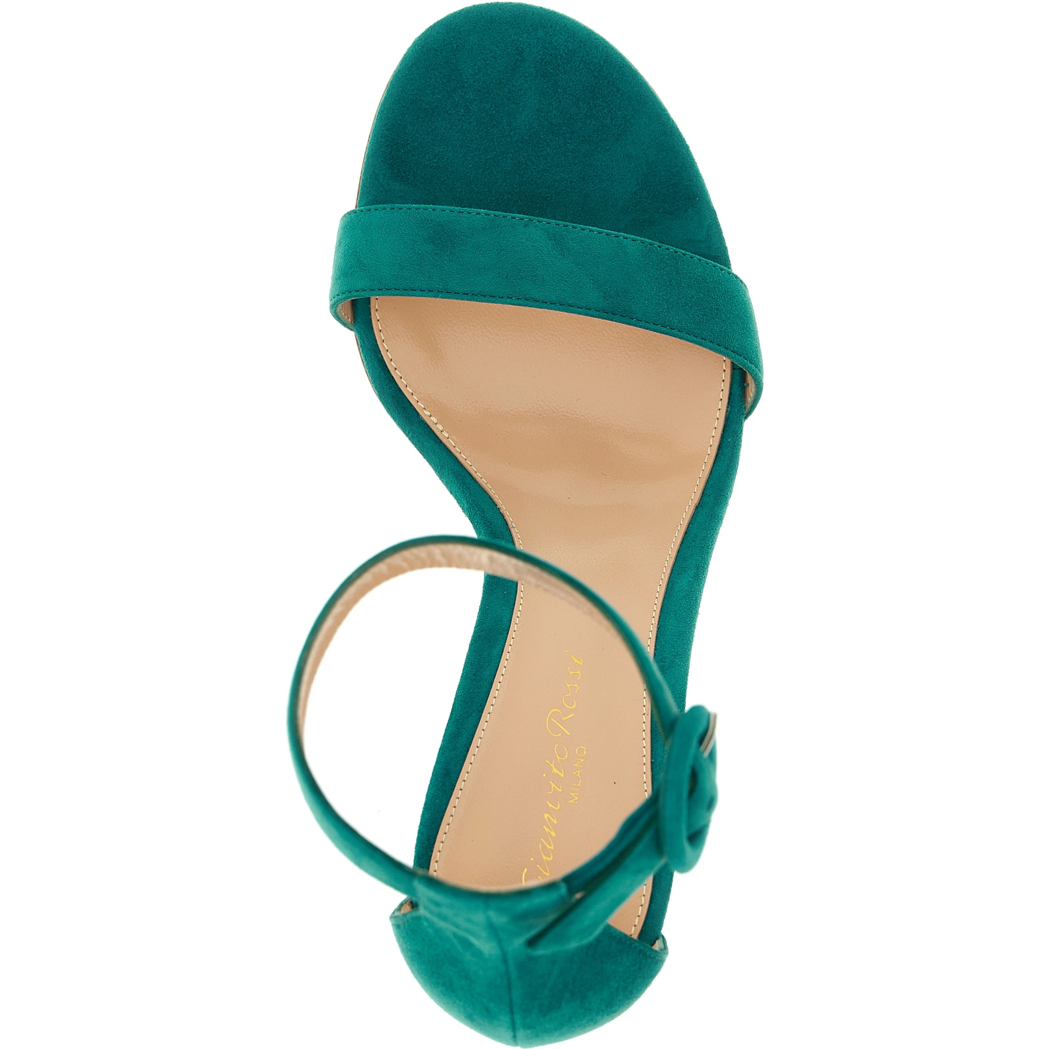 Bicolor Suede Leather Stiletto Heel Sandals