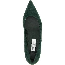 Bicolor Leather Mid Heel Pumps