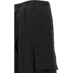 Black Polyamide Casual Pants