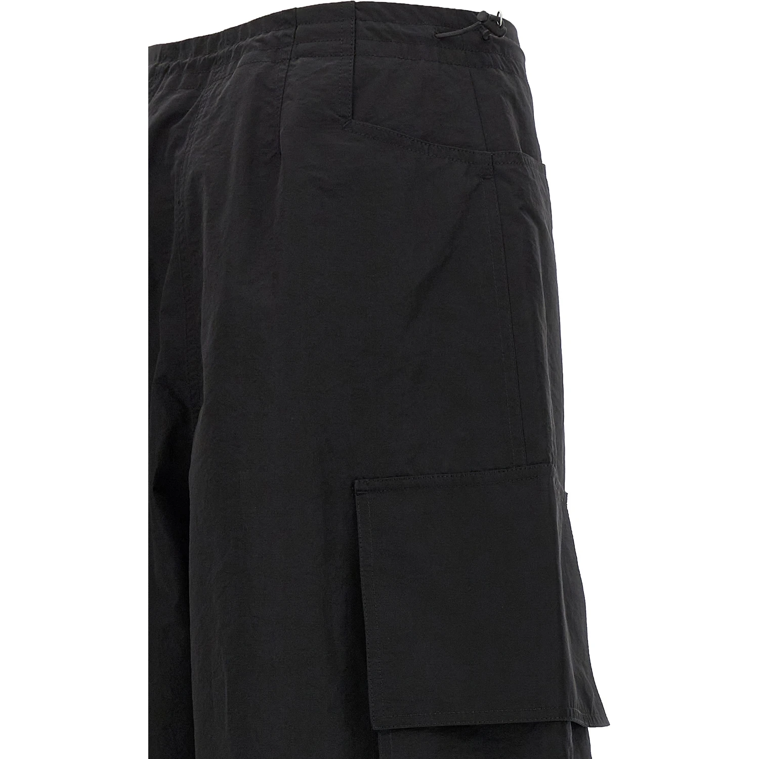 Black Polyamide Casual Pants