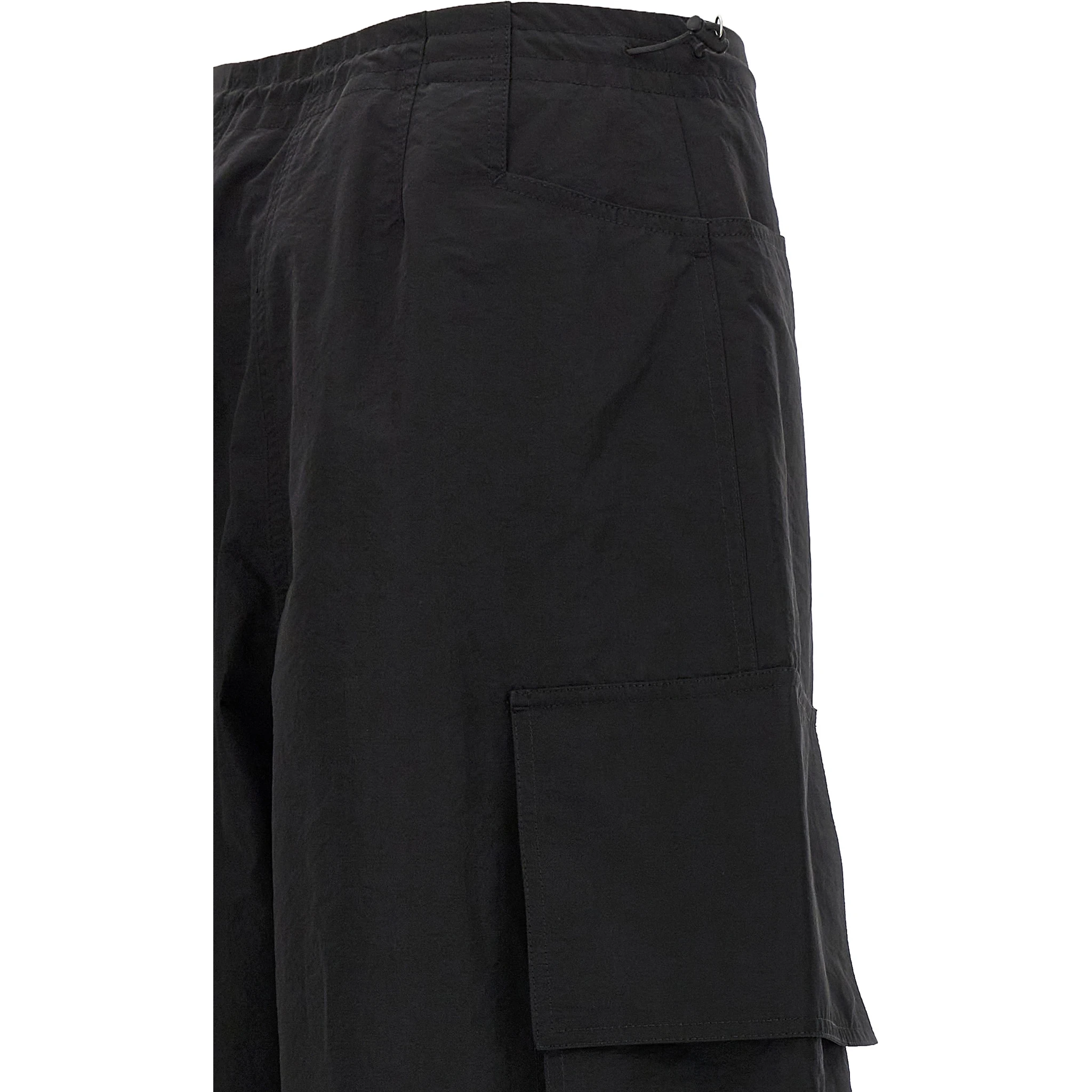 Black Polyamide Casual Pants