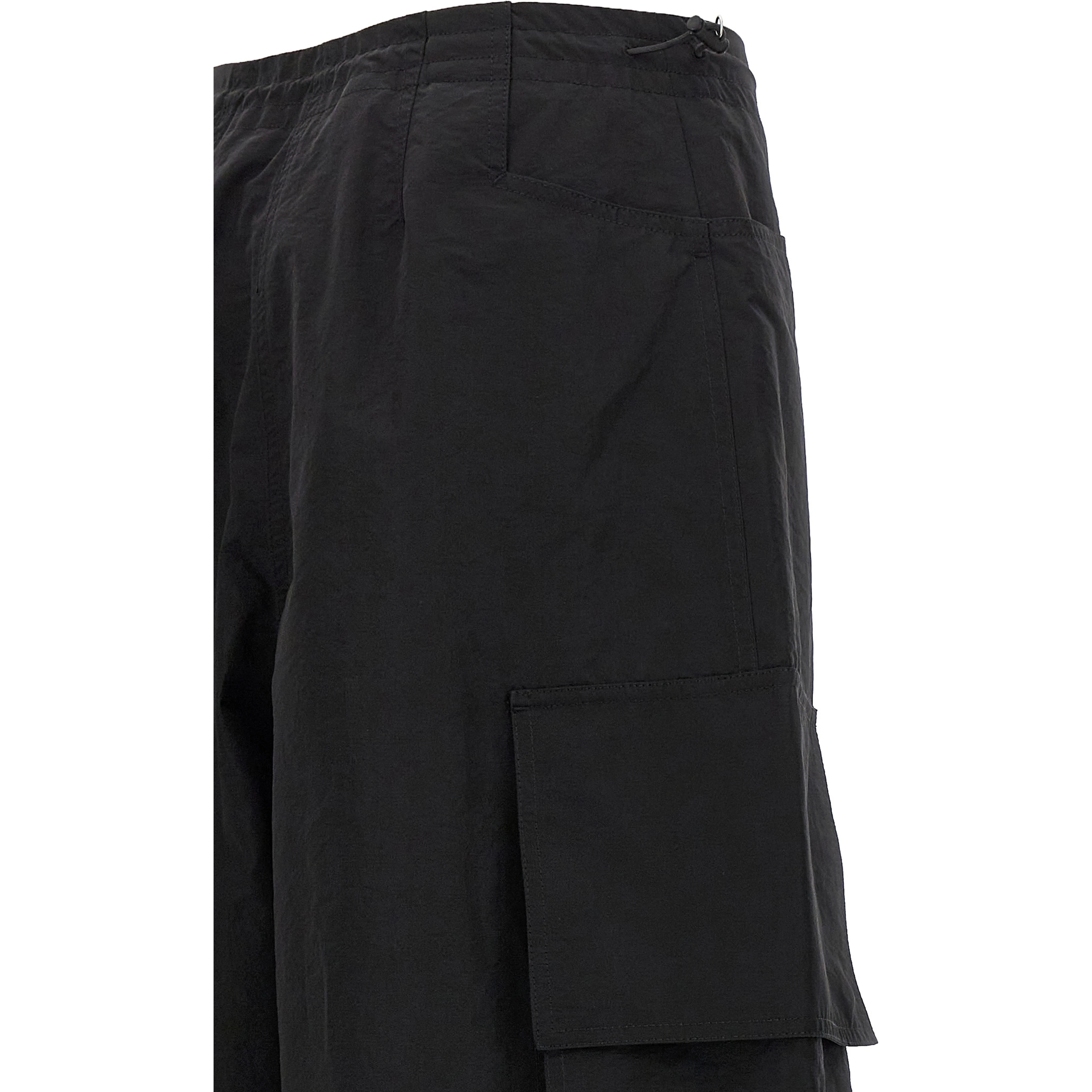 Black Polyamide Casual Pants