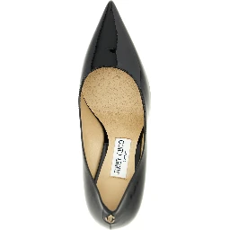 Black Leather High Heel Pumps