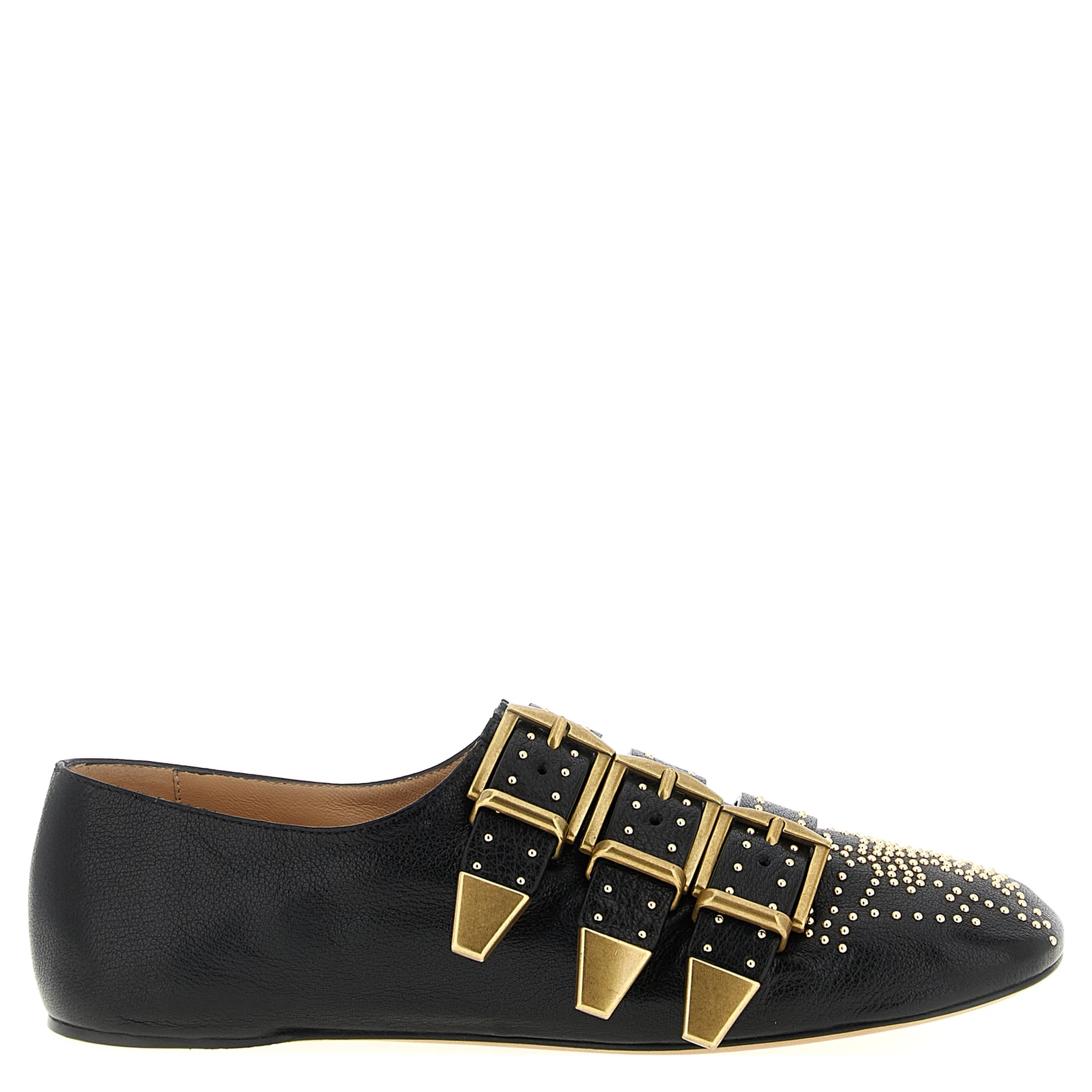 Black Lamb Leather Ballet Flats
