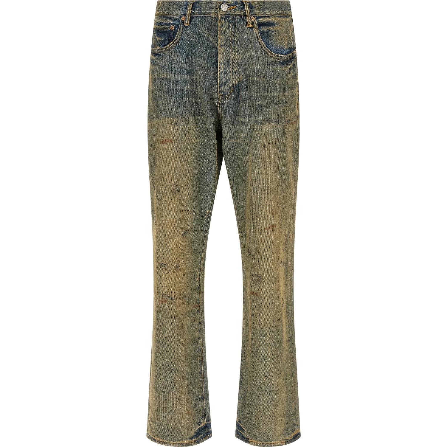 Bicolor Cotton Straight-Leg Jeans
