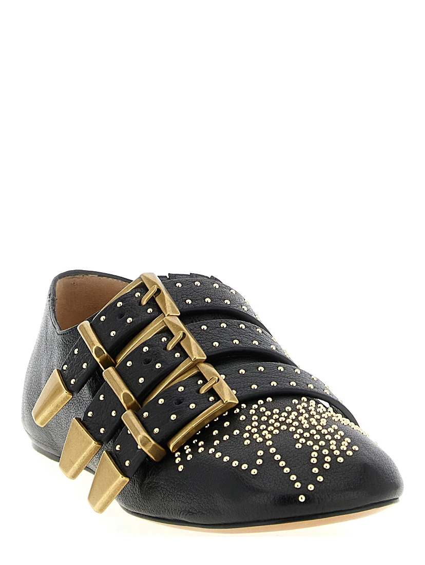Black Lamb Leather Ballet Flats