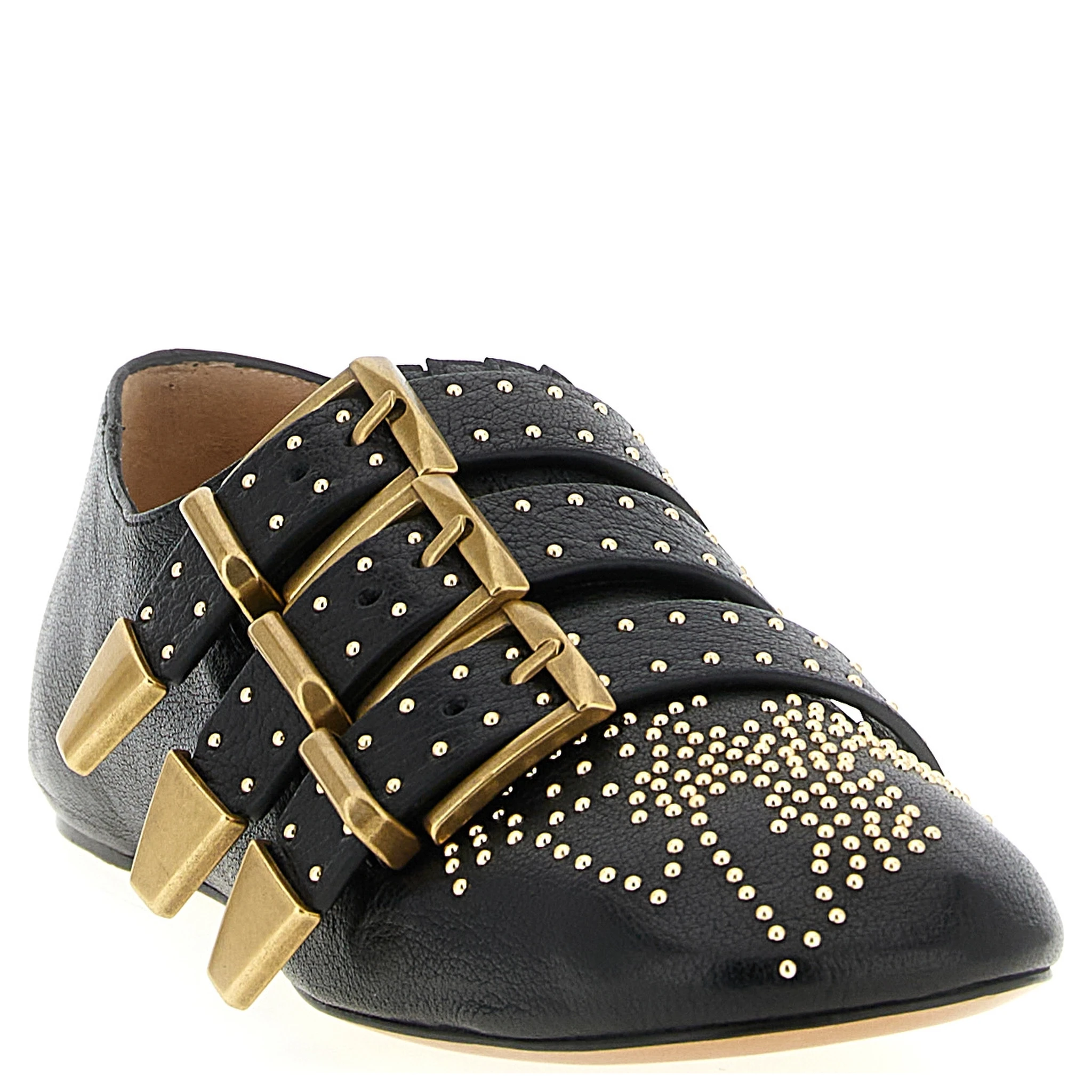 Black Lamb Leather Ballet Flats